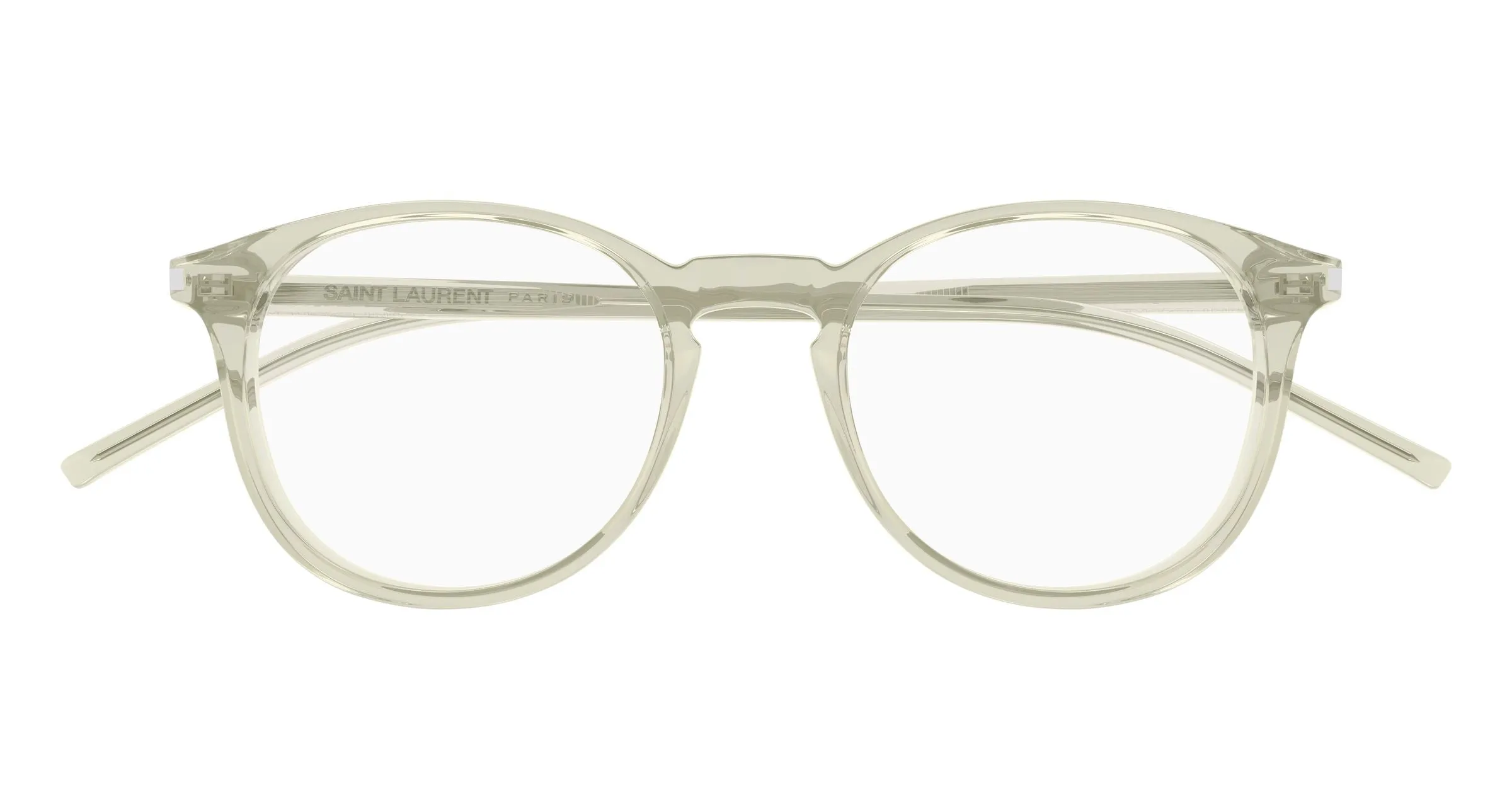 SAINT LAURENT SL 106 028 Montature da vista Acetato Verde Trasparente Rotonda - immagine 2