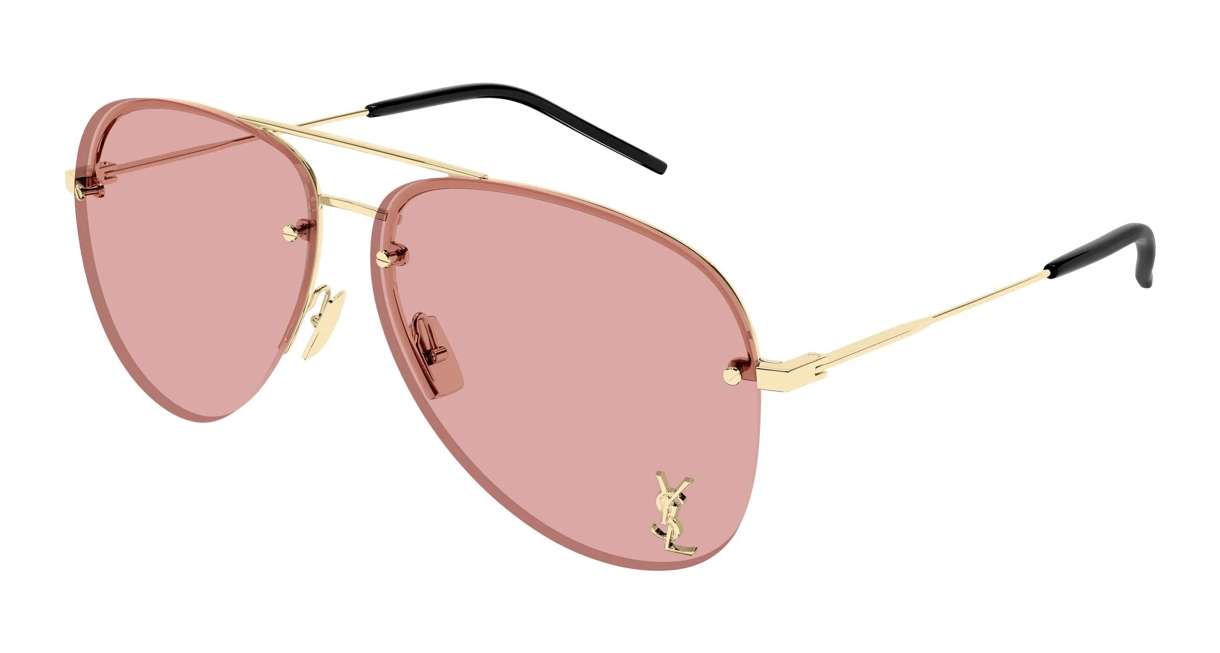 SAINT LAURENT CLASSIC 11 M 009 Occhiali da sole Metallo Oro Rosa Pilot - immagine 1