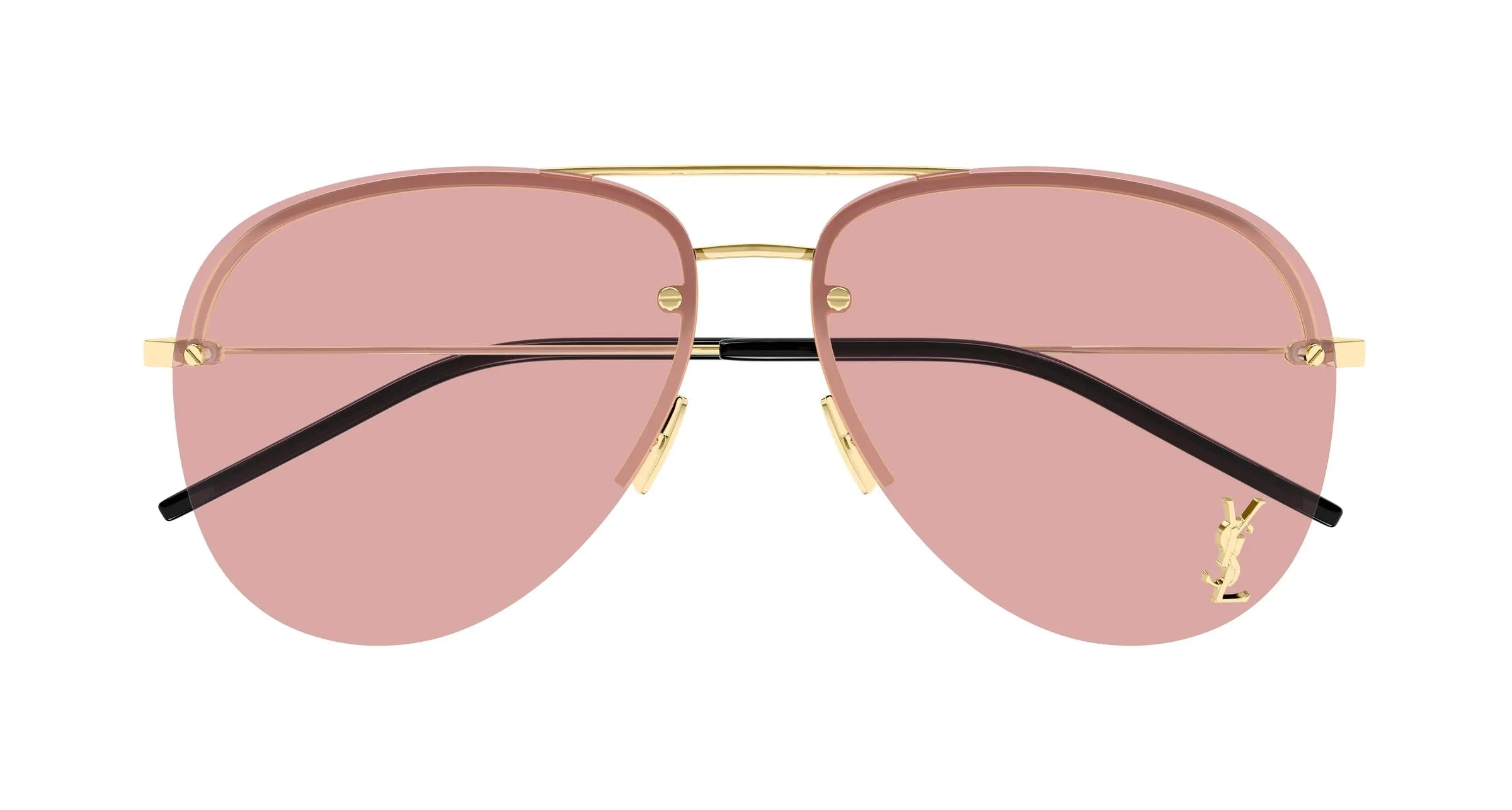 SAINT LAURENT CLASSIC 11 M 009 Occhiali da sole Metallo Oro Rosa Pilot - immagine 2