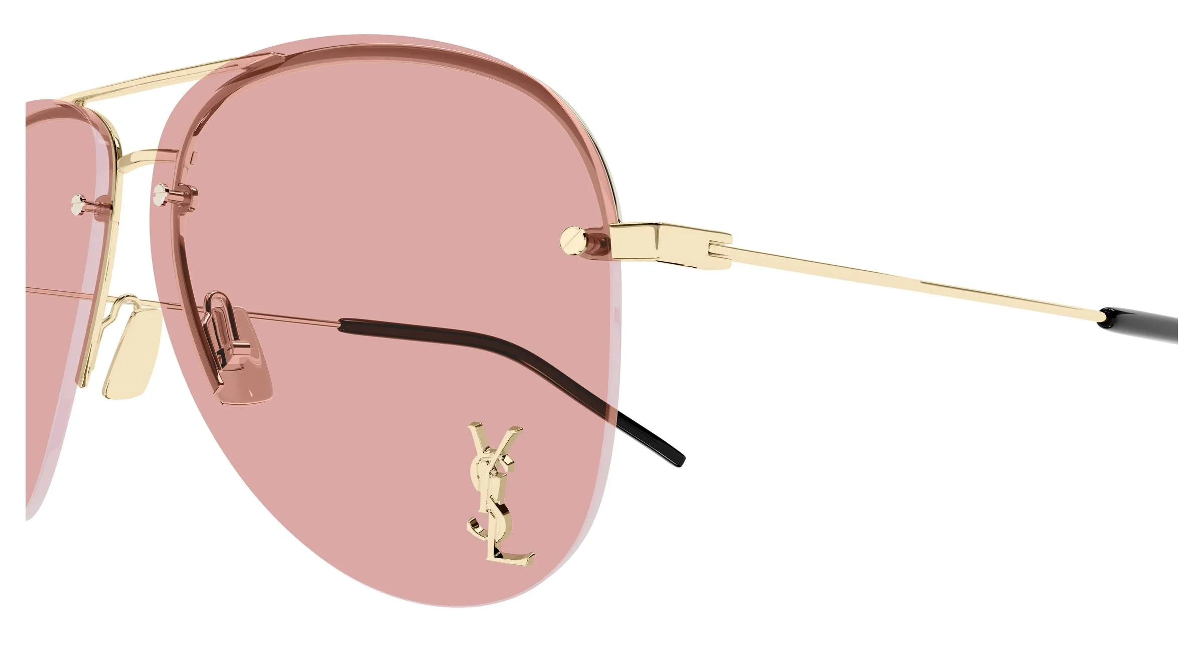 SAINT LAURENT CLASSIC 11 M 009 Occhiali da sole Metallo Oro Rosa Pilot - immagine 3