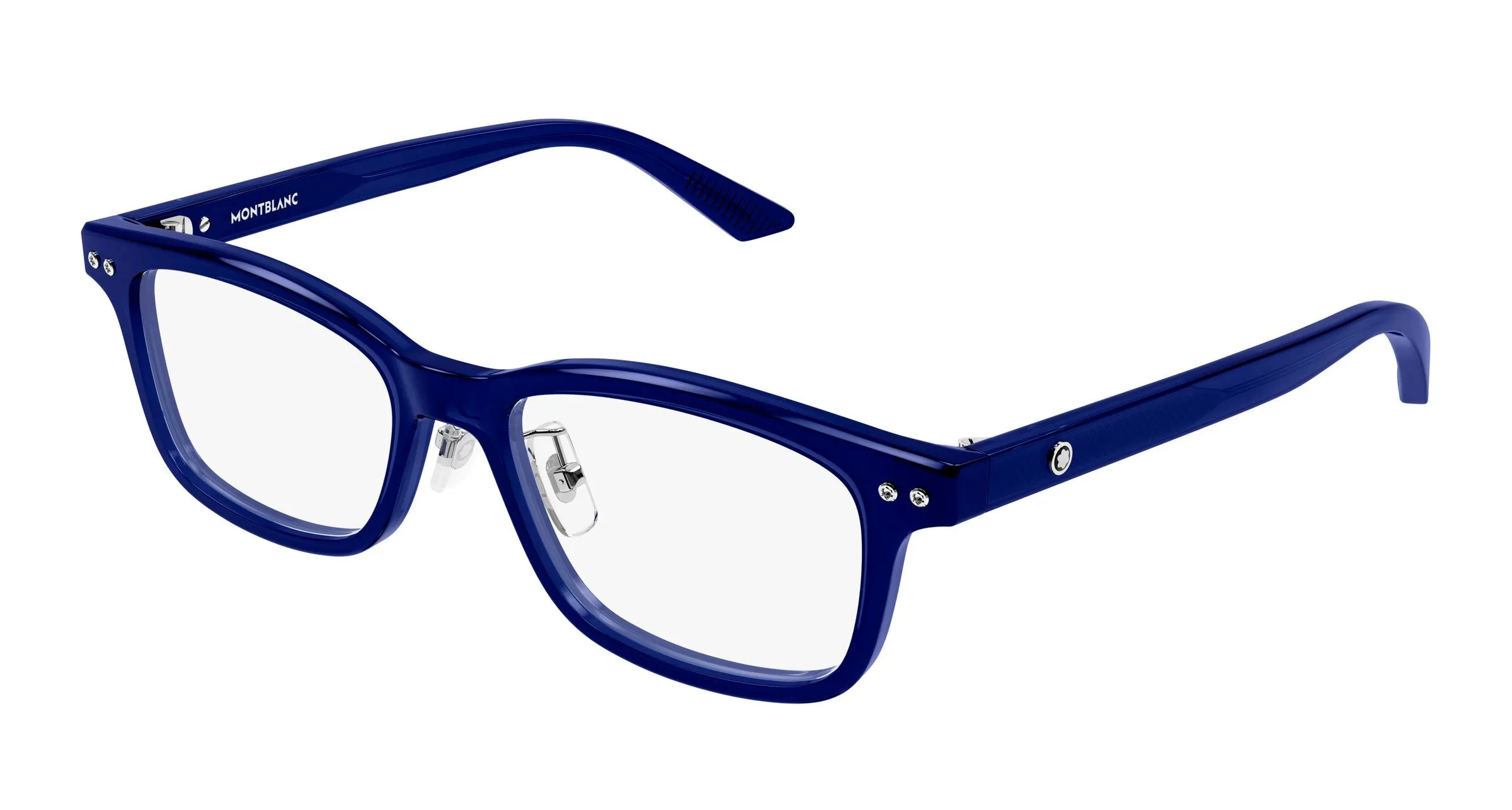 Montblanc MB0533OJ 004 Montature da vista Acetato Blu Trasparente Squadrata - immagine 1