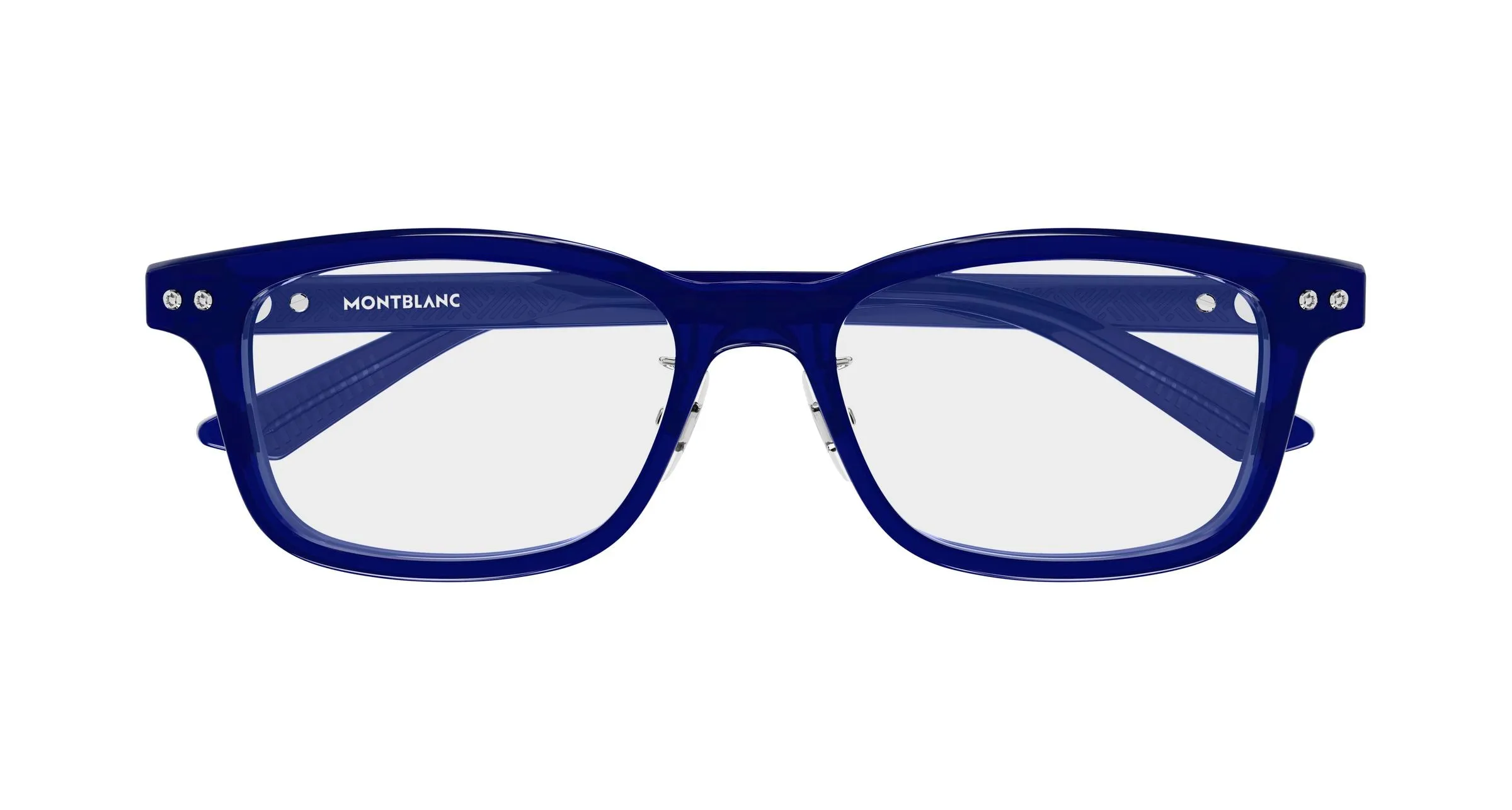 Montblanc MB0533OJ 004 Montature da vista Acetato Blu Trasparente Squadrata - immagine 2