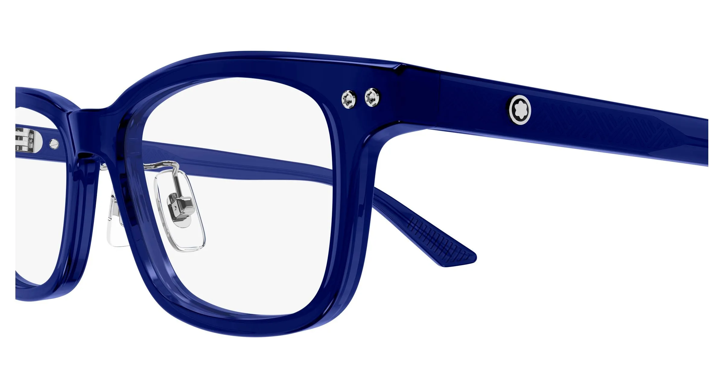 Montblanc MB0533OJ 004 Montature da vista Acetato Blu Trasparente Squadrata - immagine 3
