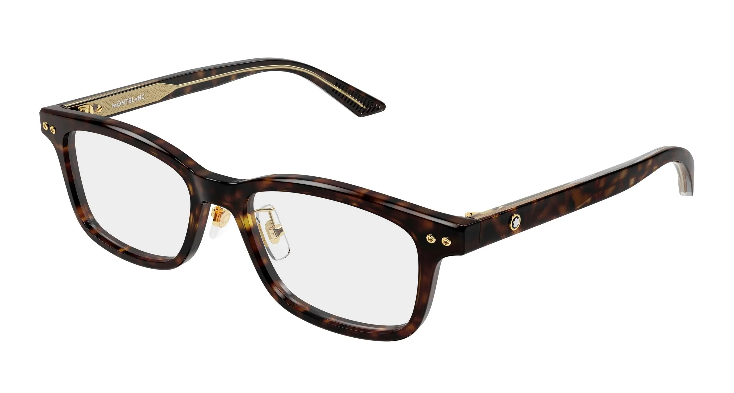 Montblanc MB0533OJ 003 Montature da vista Acetato Havana Trasparente Squadrata - immagine 1