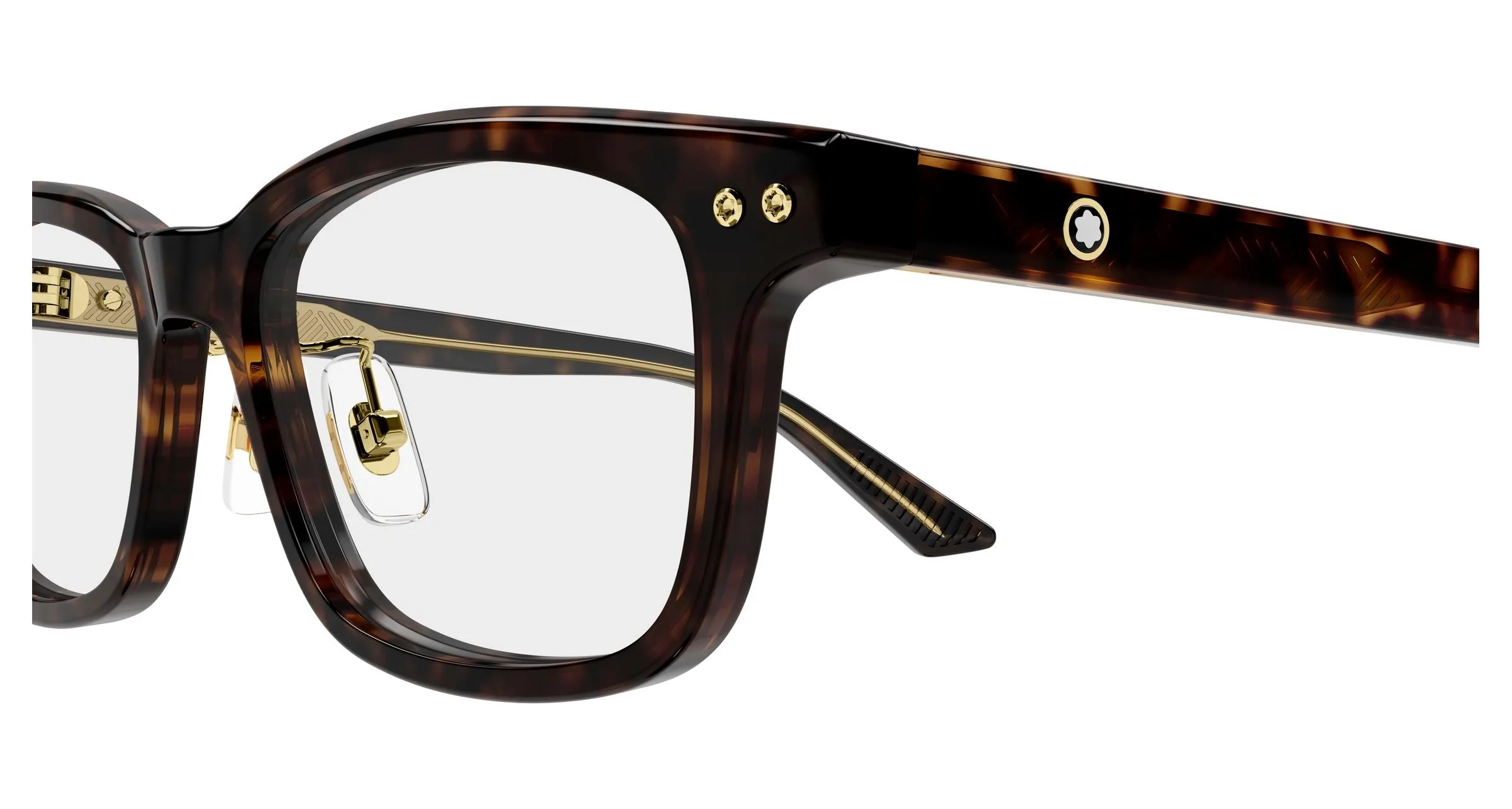 Montblanc MB0533OJ 003 Montature da vista Acetato Havana Trasparente Squadrata - immagine 3
