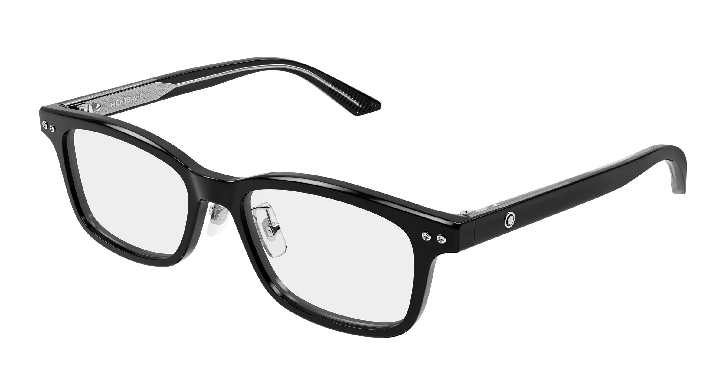 Montblanc MB0533OJ 002 Montature da vista Acetato Nero Trasparente Squadrata - immagine 1