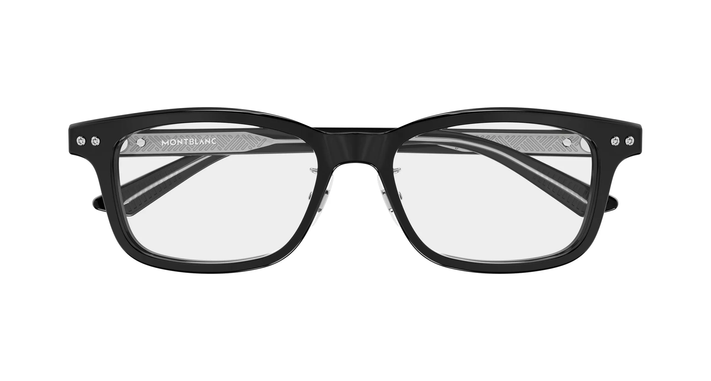 Montblanc MB0533OJ 002 Montature da vista Acetato Nero Trasparente Squadrata - immagine 2