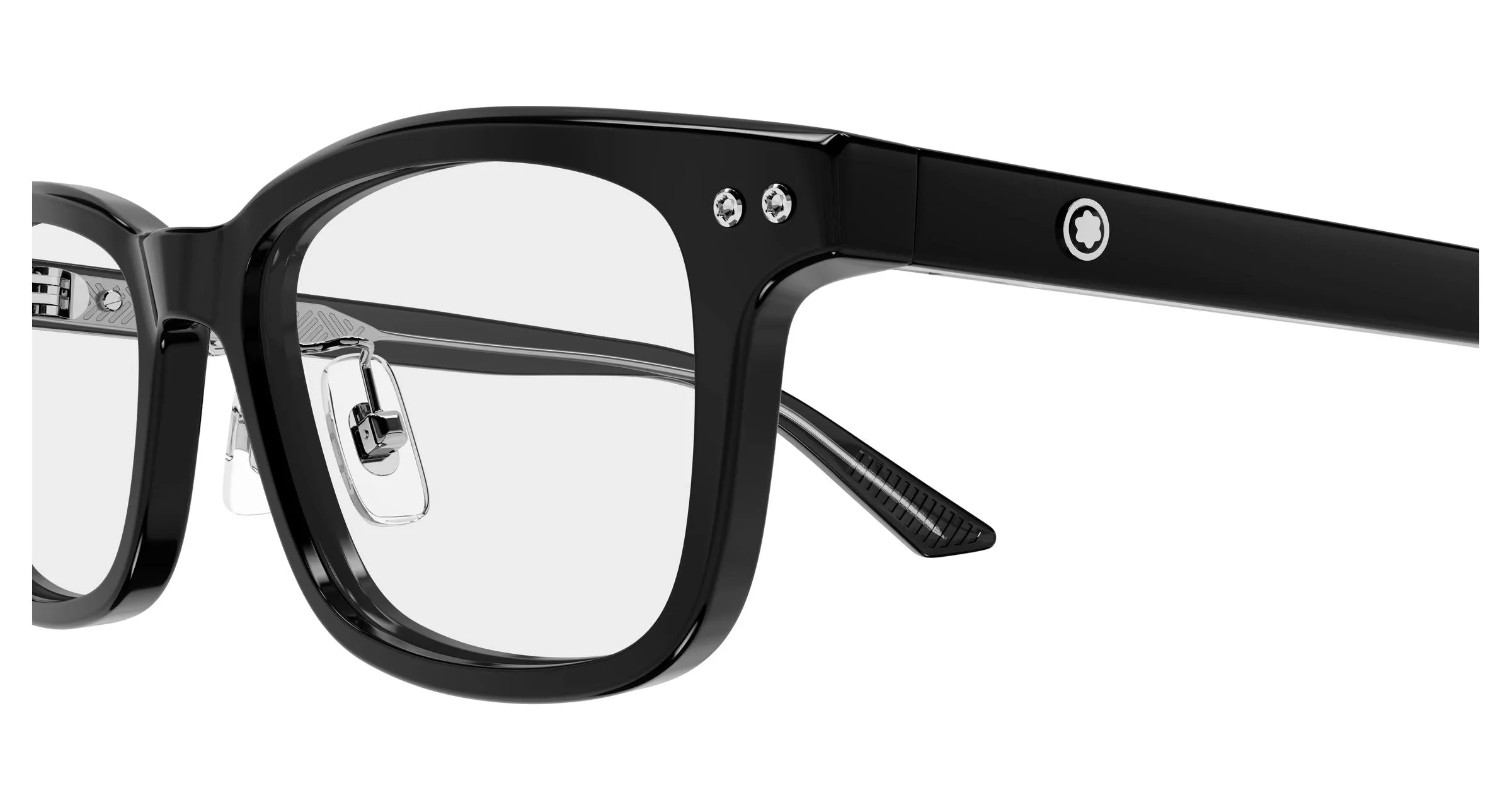 Montblanc MB0533OJ 002 Montature da vista Acetato Nero Trasparente Squadrata - immagine 3