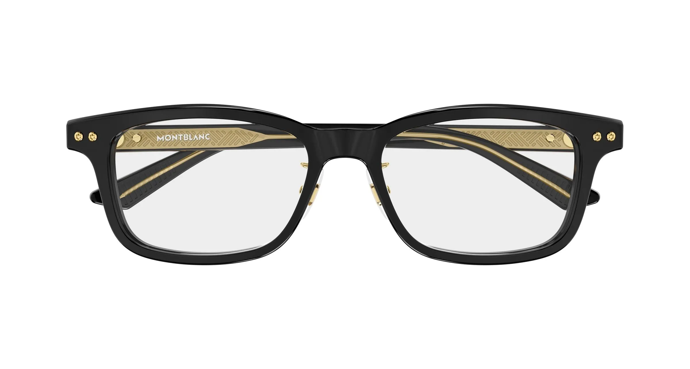 Montblanc MB0533OJ 001 Montature da vista Acetato Nero Trasparente Squadrata - immagine 2