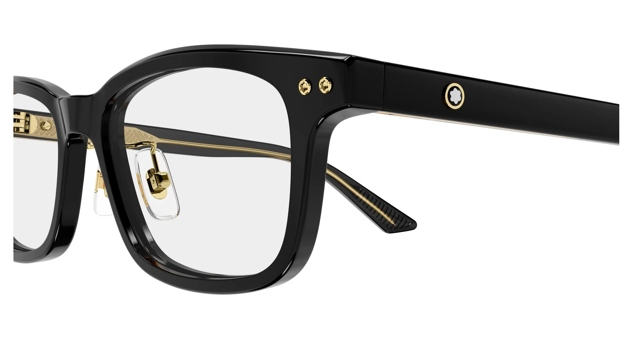 Montblanc MB0533OJ 001 Montature da vista Acetato Nero Trasparente Squadrata - immagine 3