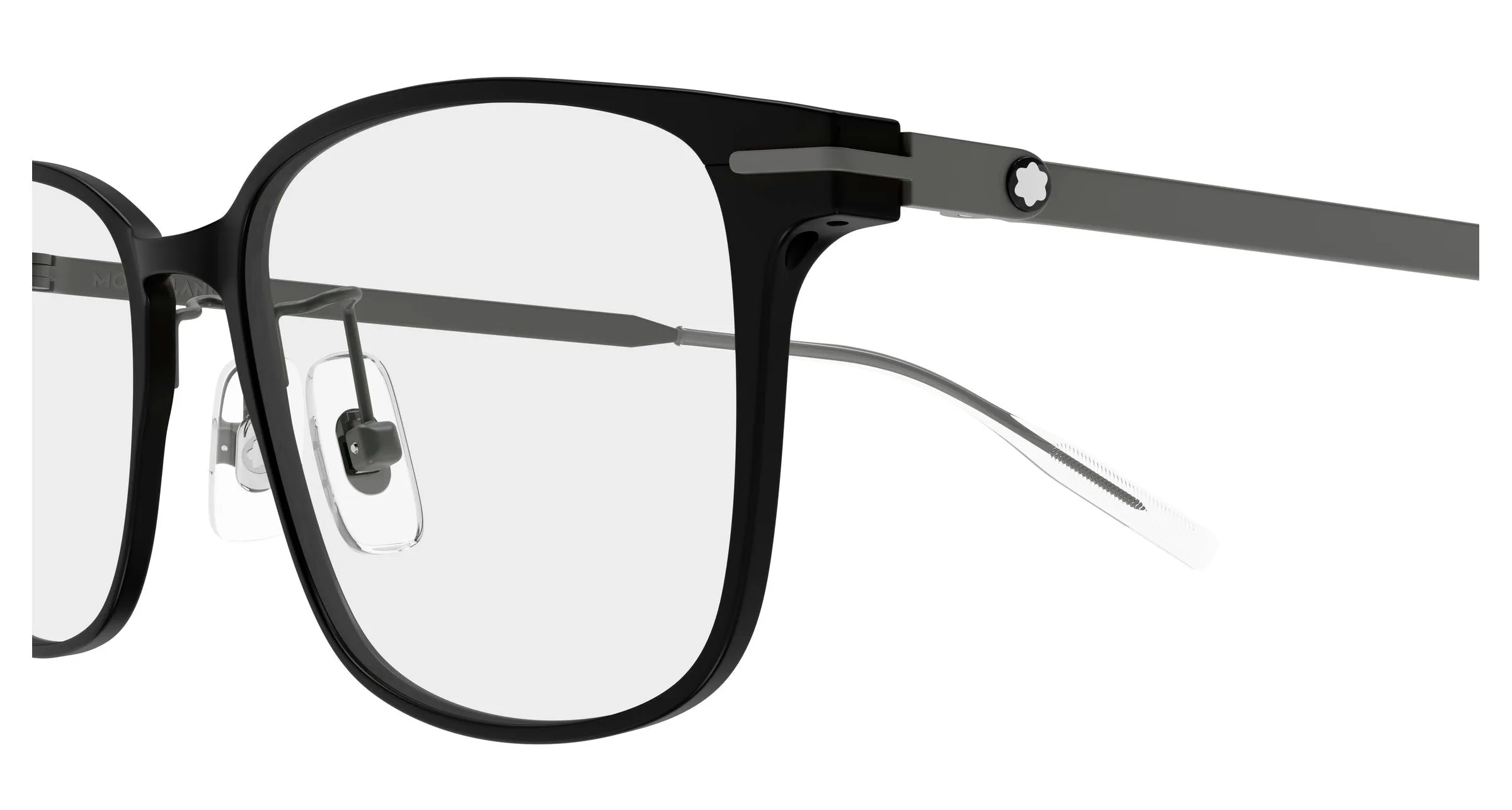 Montblanc MB0532OJ 002 Montature da vista Alluminio Nero Trasparente Squadrata - immagine 3