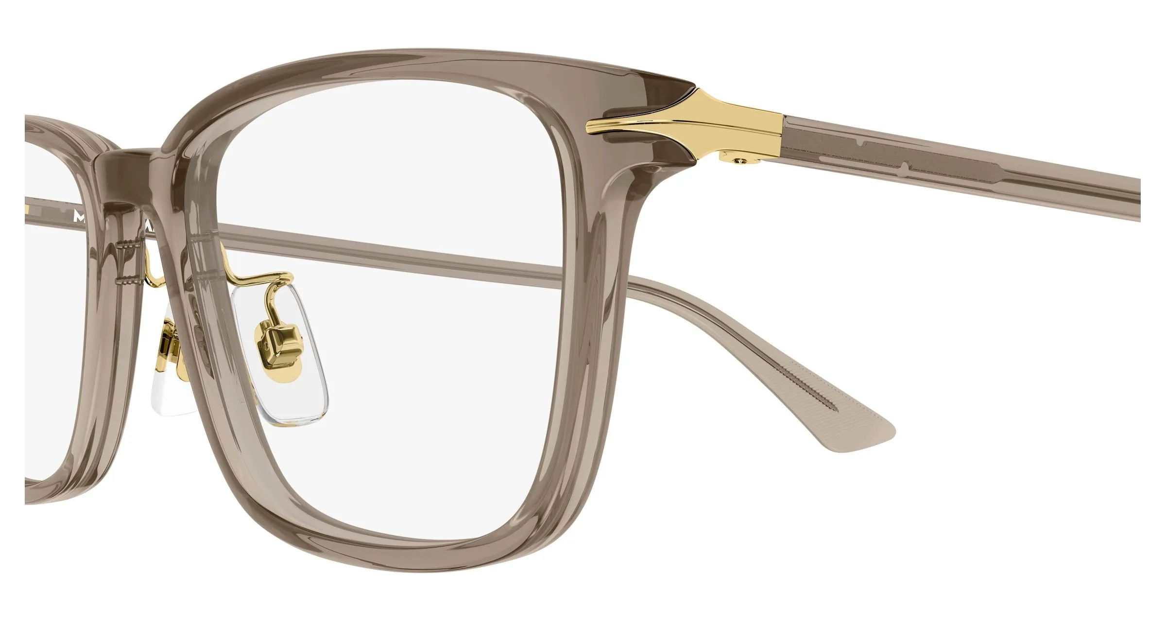 Montblanc MB0531OA 004 Montature da vista Acetato Marrone Trasparente Squadrata - immagine 3