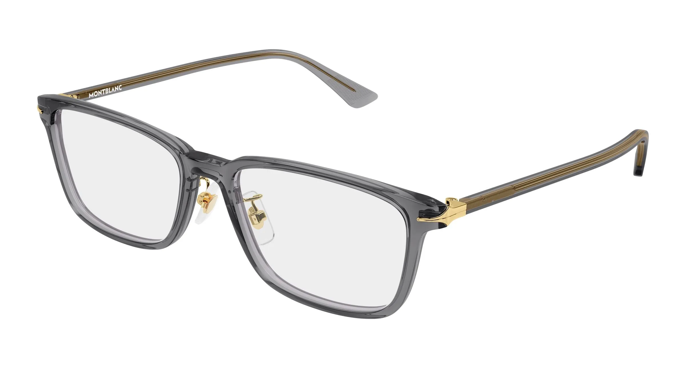 Montblanc MB0531OA 003 Montature da vista Acetato Grigio Trasparente Squadrata - immagine 1
