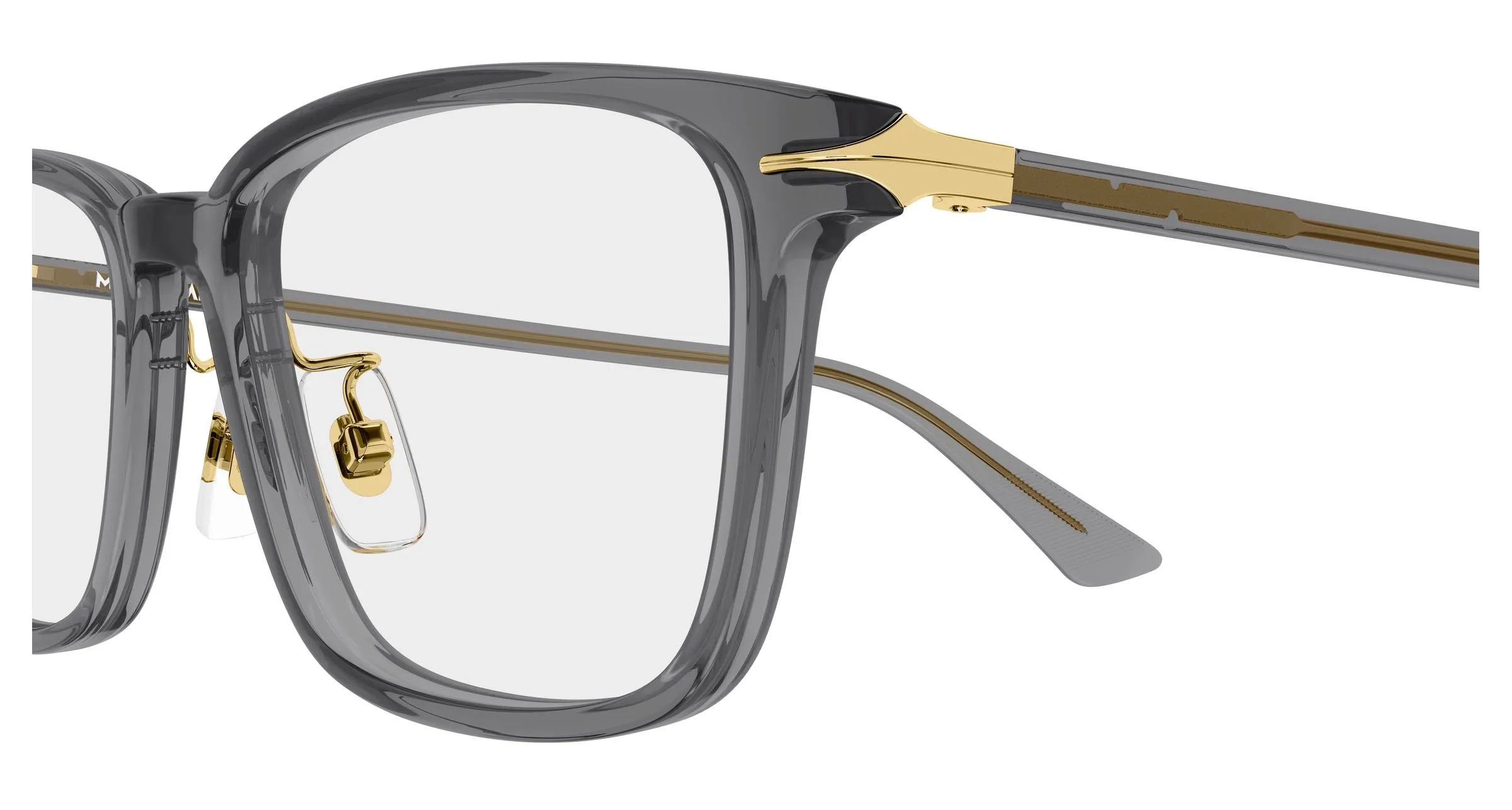 Montblanc MB0531OA 003 Montature da vista Acetato Grigio Trasparente Squadrata - immagine 3