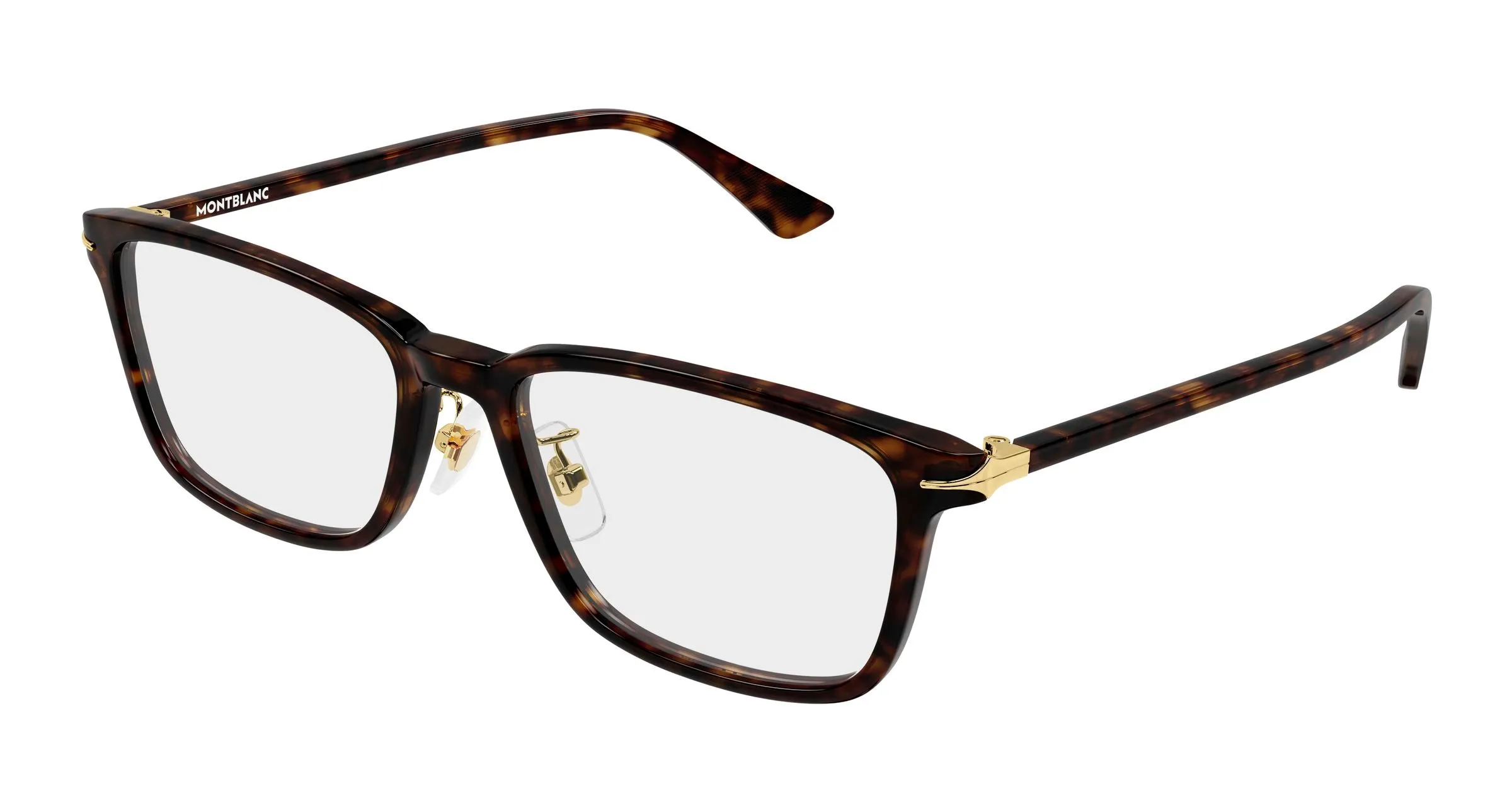 Montblanc MB0531OA 002 Montature da vista Acetato Havana Trasparente Squadrata - immagine 1