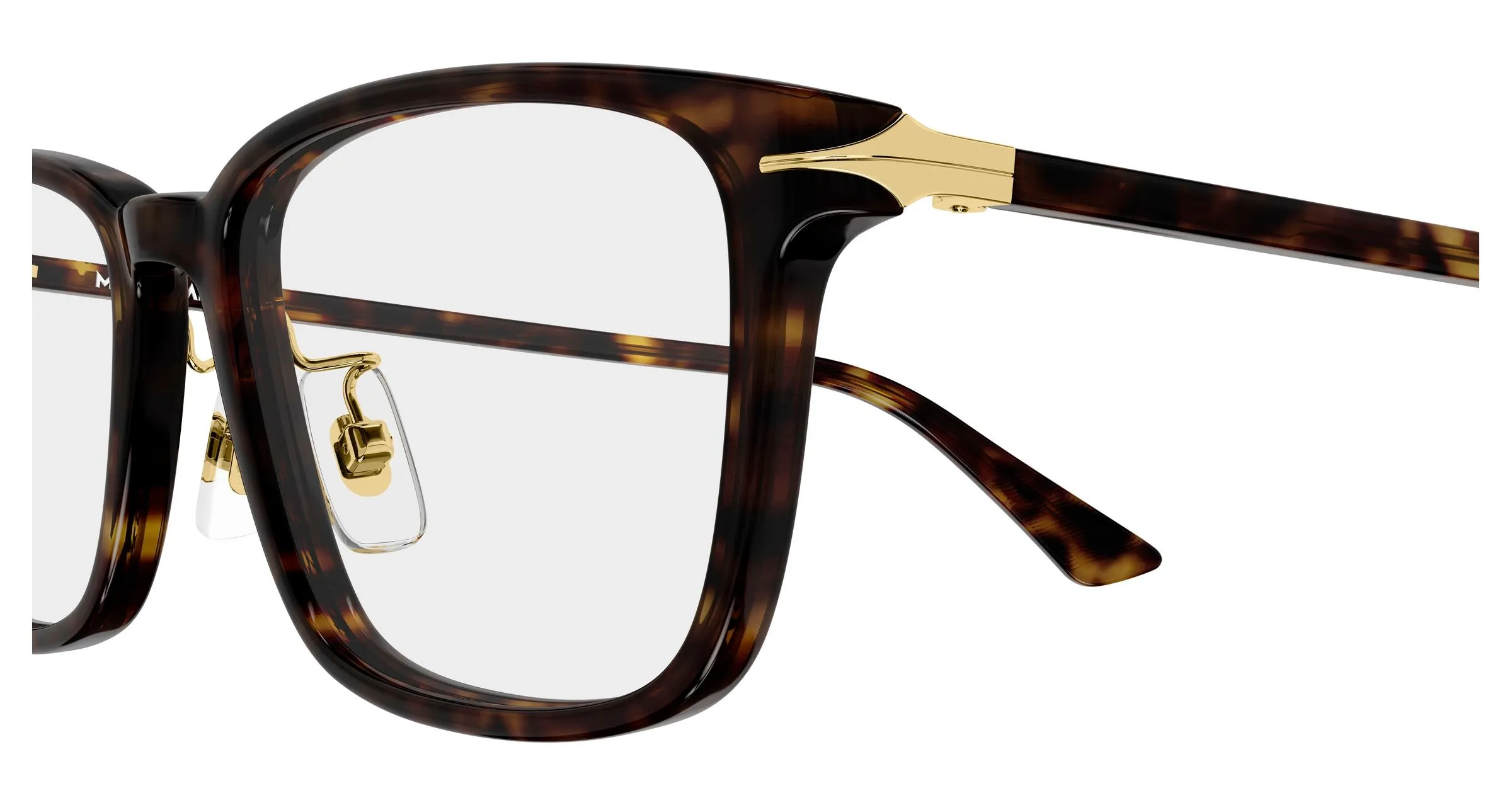 Montblanc MB0531OA 002 Montature da vista Acetato Havana Trasparente Squadrata - immagine 3