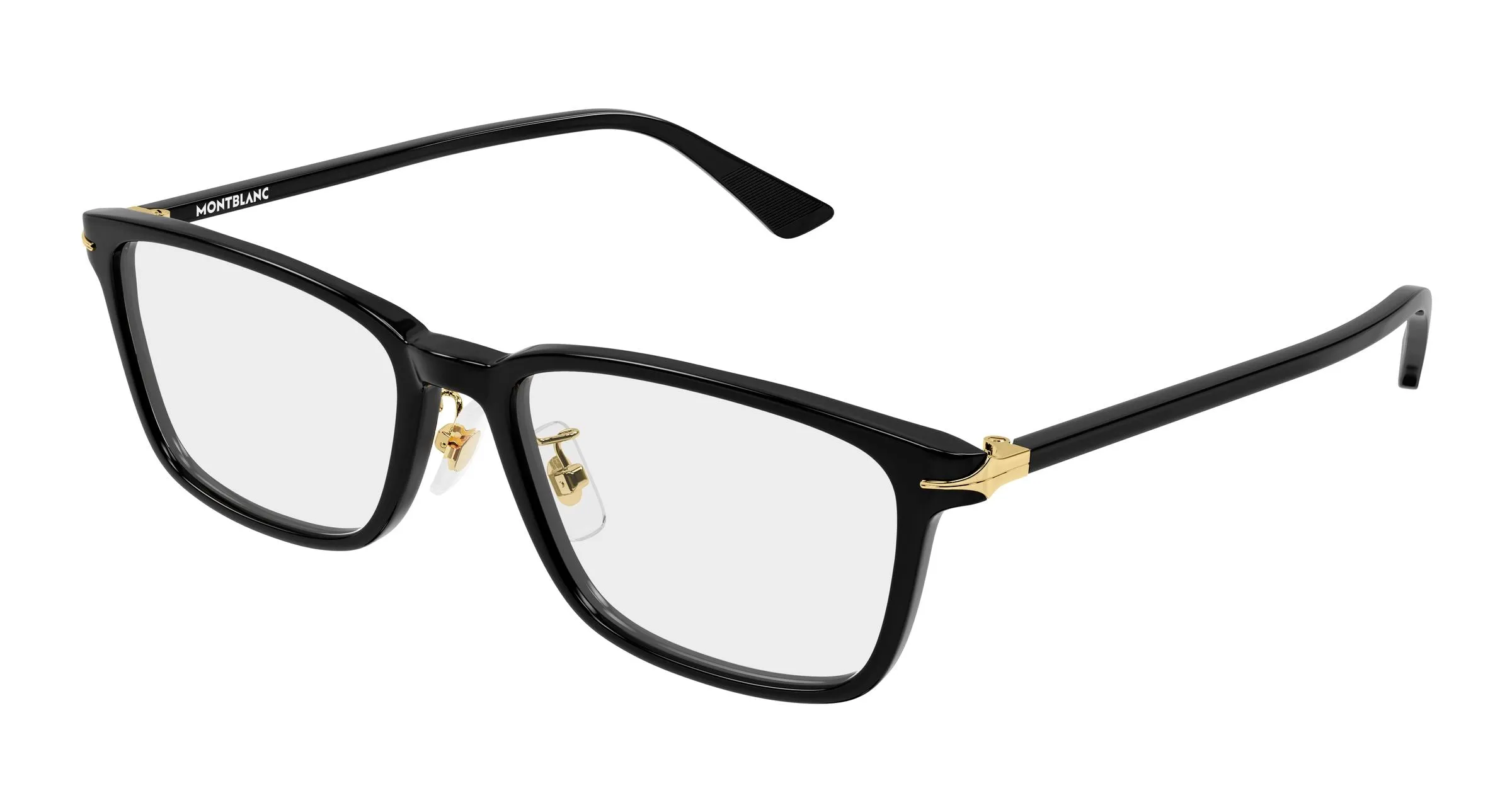 Montblanc MB0531OA 001 Montature da vista Acetato Nero Trasparente Squadrata - immagine 1