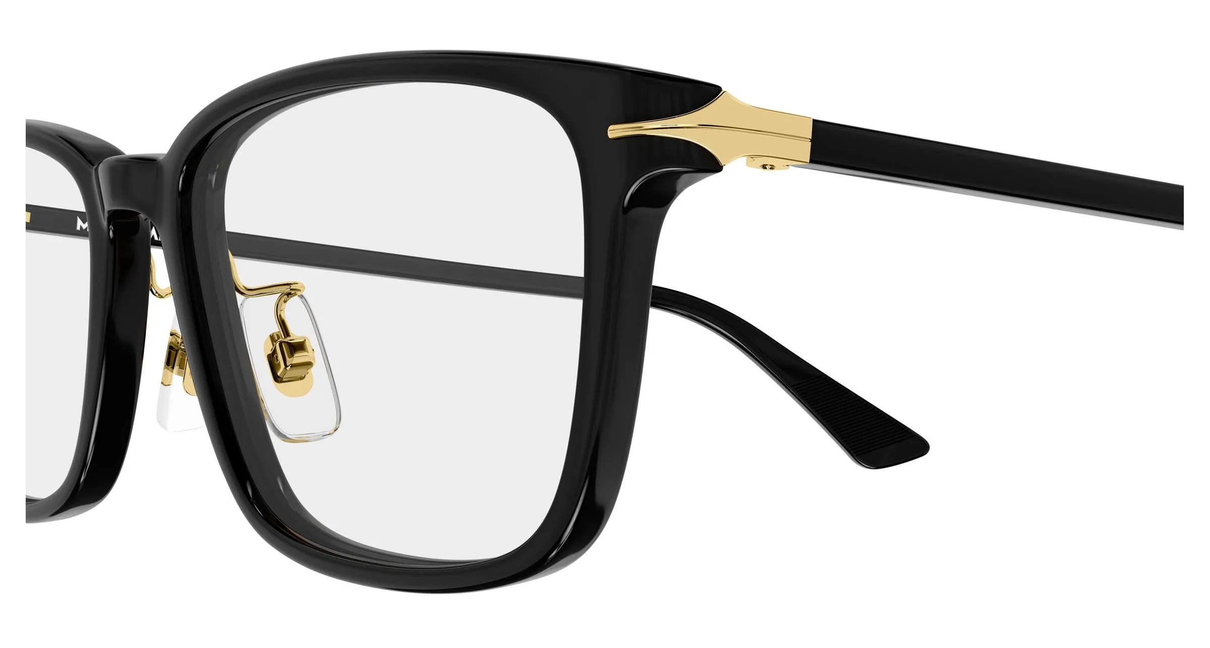 Montblanc MB0531OA 001 Montature da vista Acetato Nero Trasparente Squadrata - immagine 3