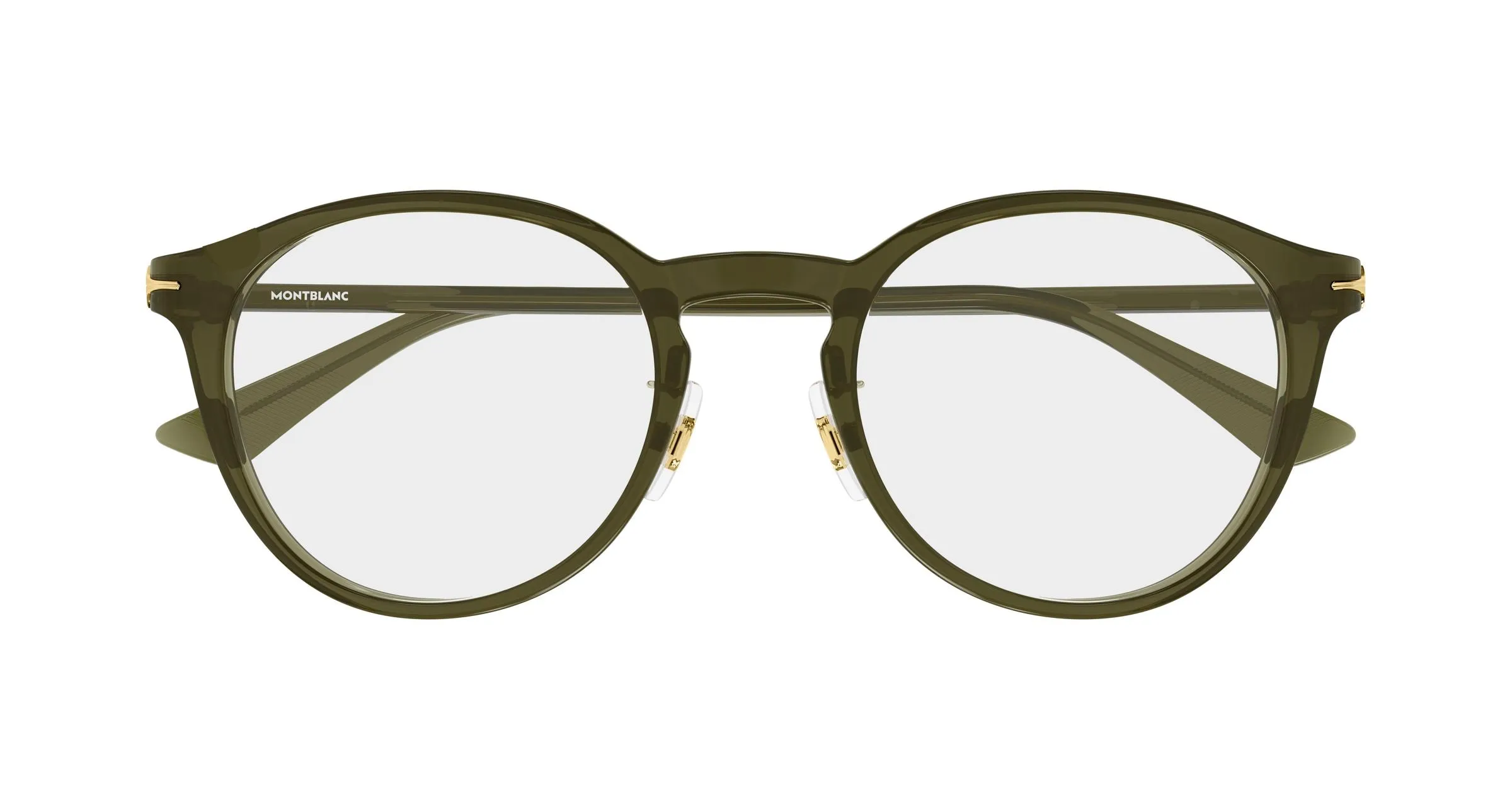 Montblanc MB0530OA 004 Montature da vista Acetato Verde Trasparente Rotonda - immagine 2