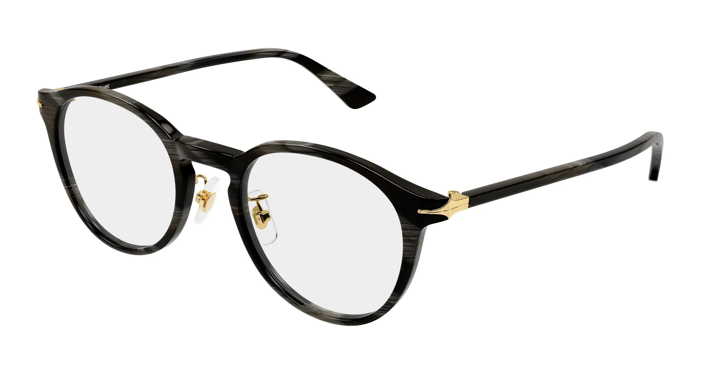 Montblanc MB0530OA 003 Montature da vista Acetato Grigio Trasparente Rotonda - immagine 1