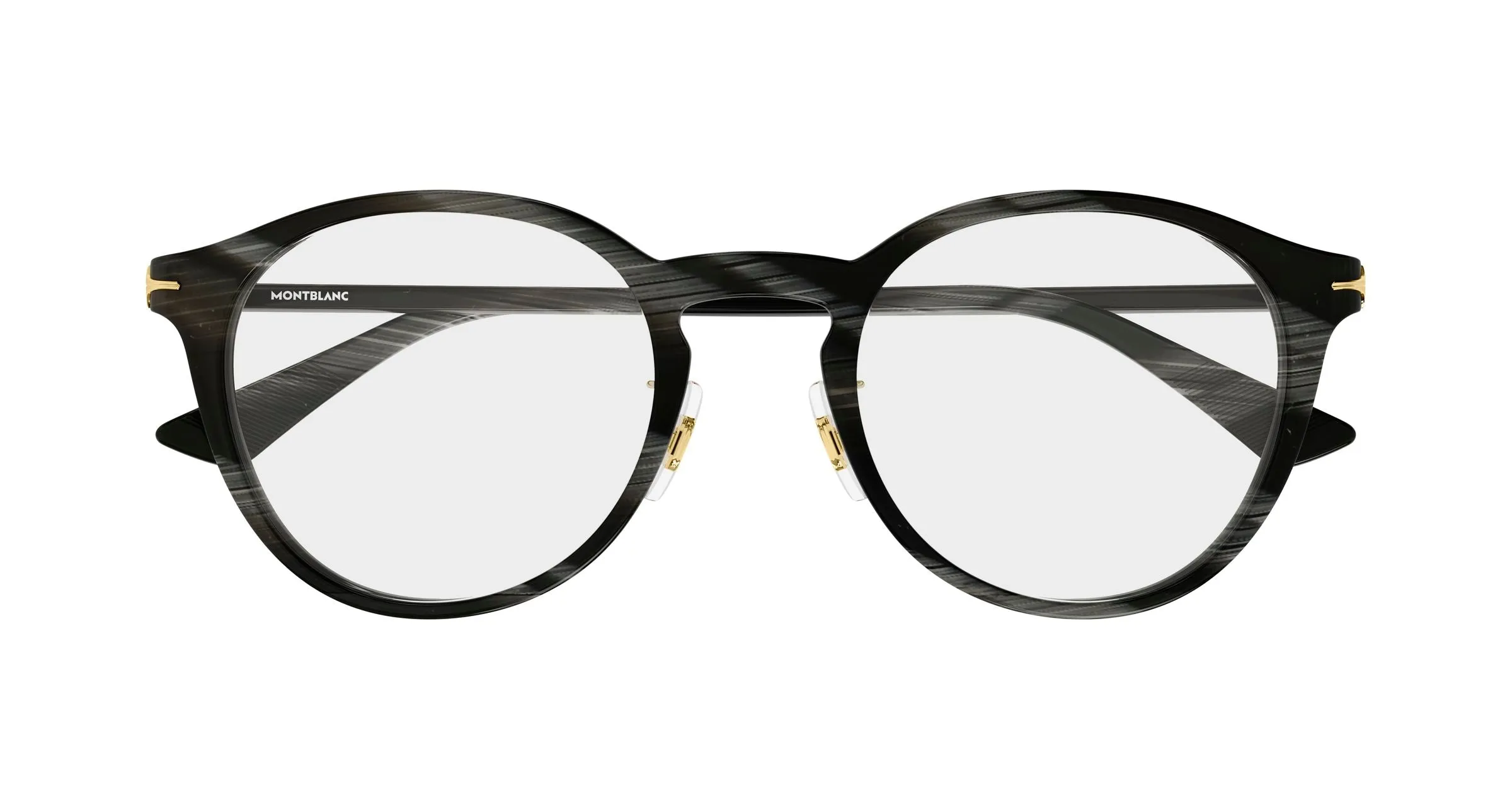 Montblanc MB0530OA 003 Montature da vista Acetato Grigio Trasparente Rotonda - immagine 2