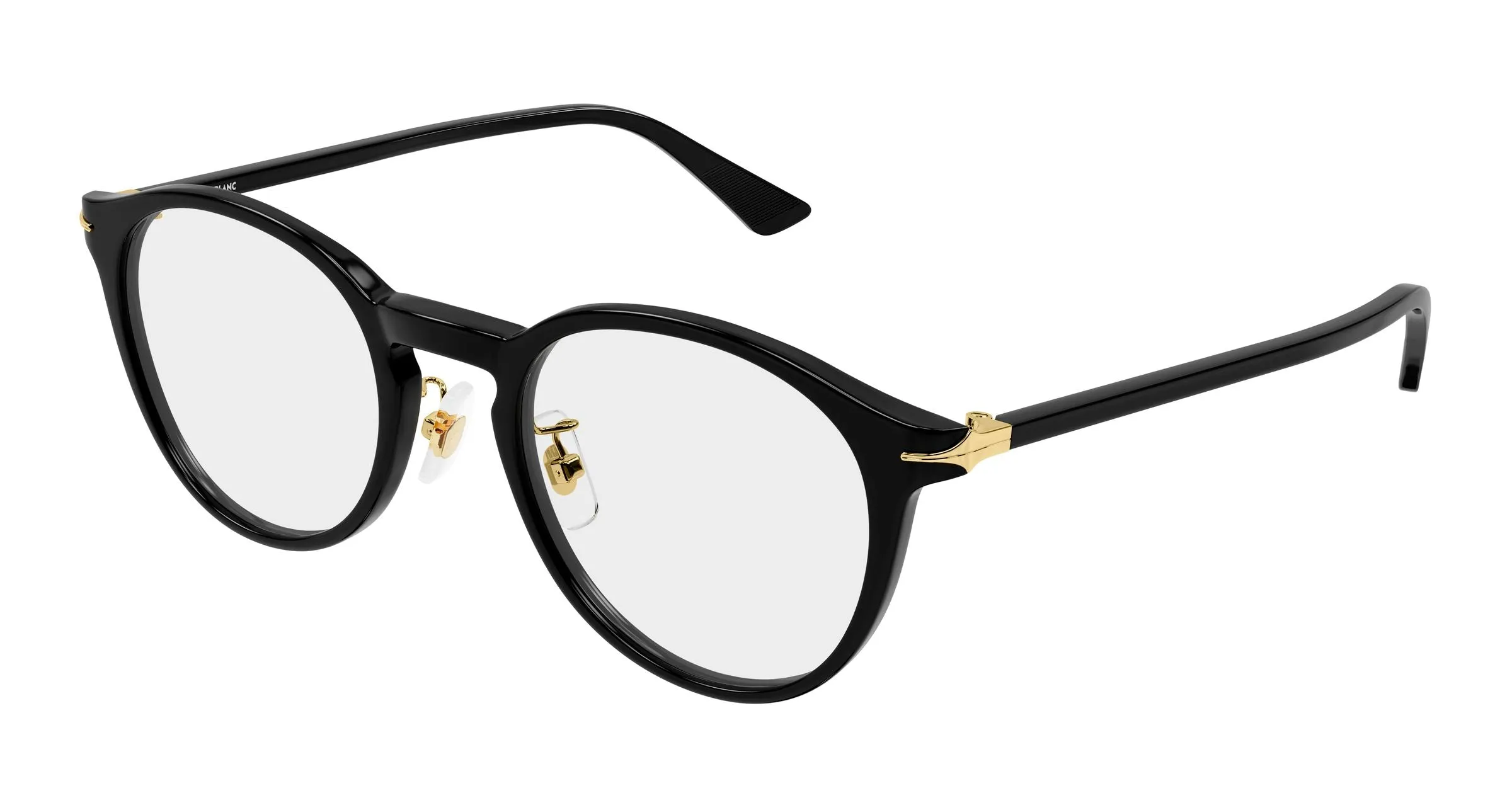 Montblanc MB0530OA 001 Montature da vista Acetato Nero Trasparente Rotonda - immagine 1
