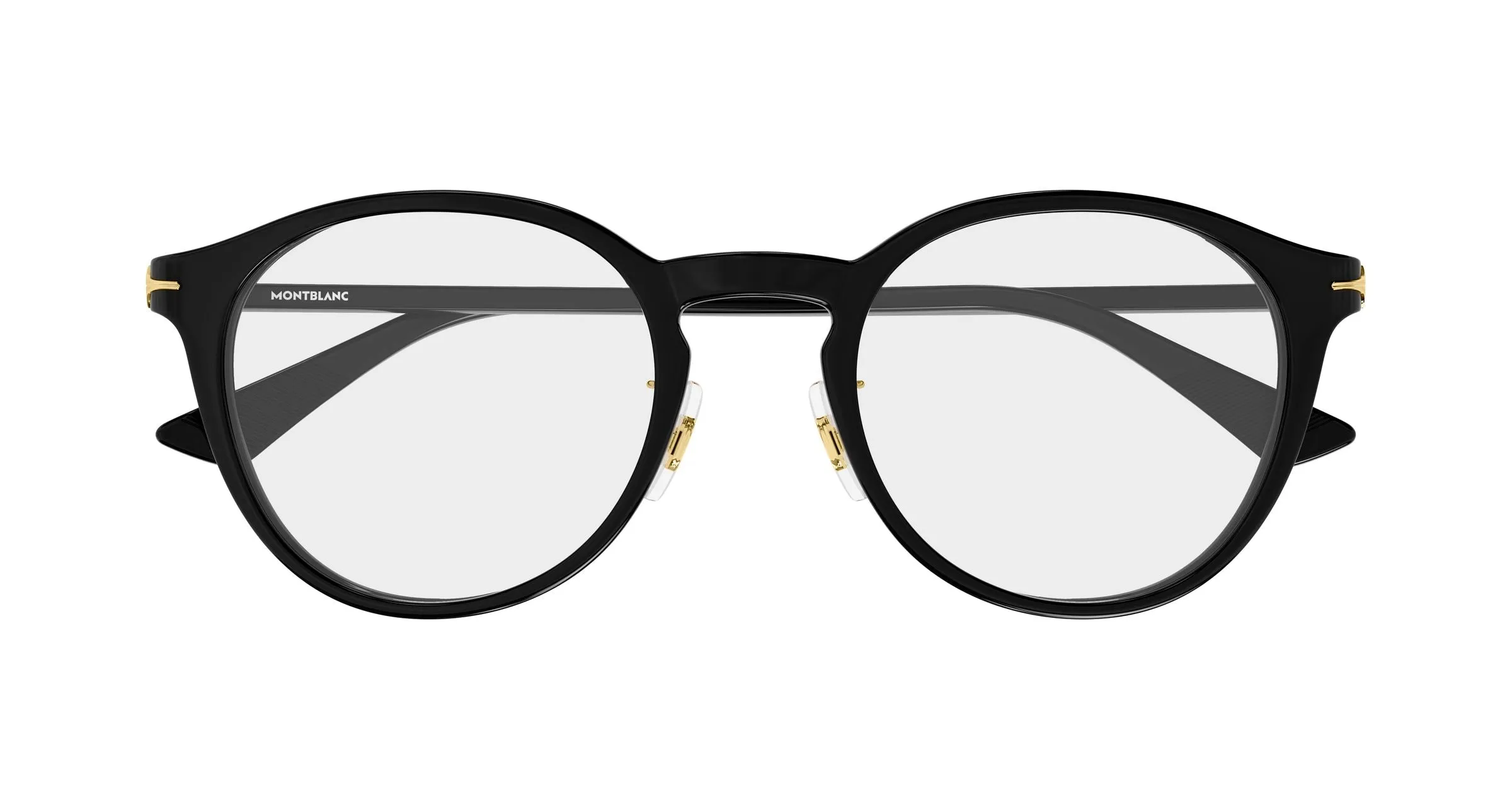 Montblanc MB0530OA 001 Montature da vista Acetato Nero Trasparente Rotonda - immagine 2