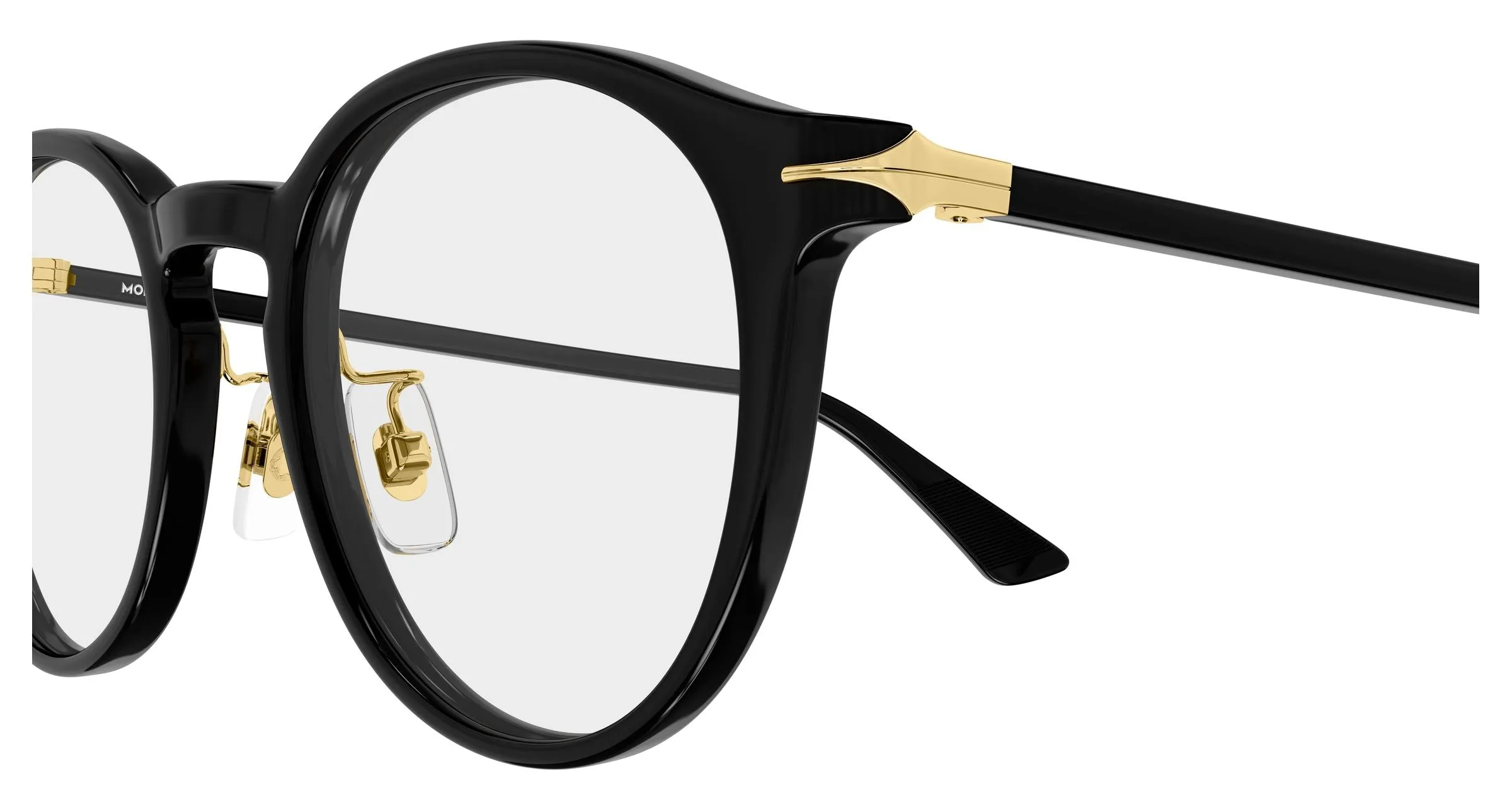 Montblanc MB0530OA 001 Montature da vista Acetato Nero Trasparente Rotonda - immagine 3
