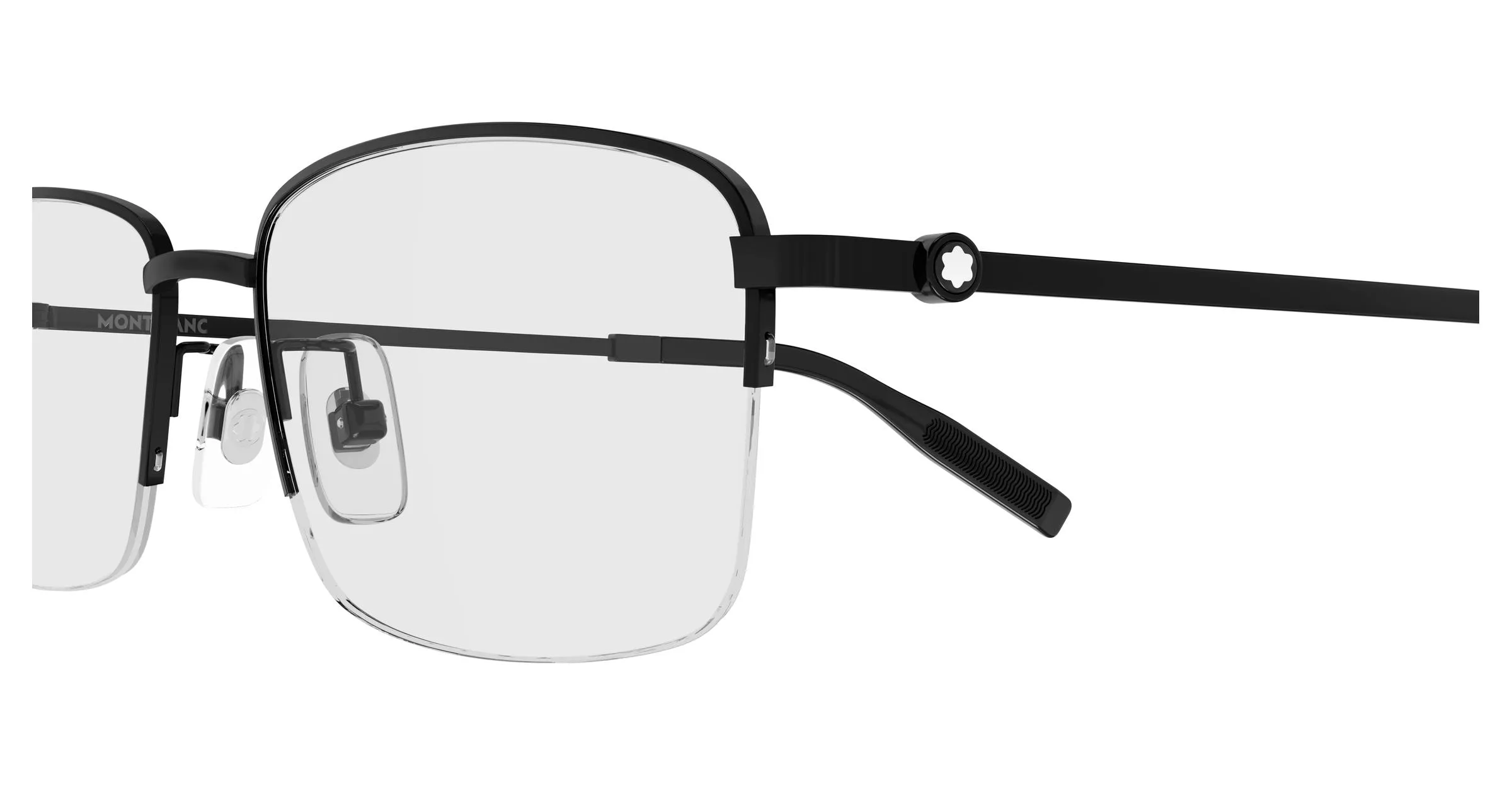 Montblanc MB0529OA 004 Montature da vista Titanio Nero Trasparente Squadrata - immagine 3