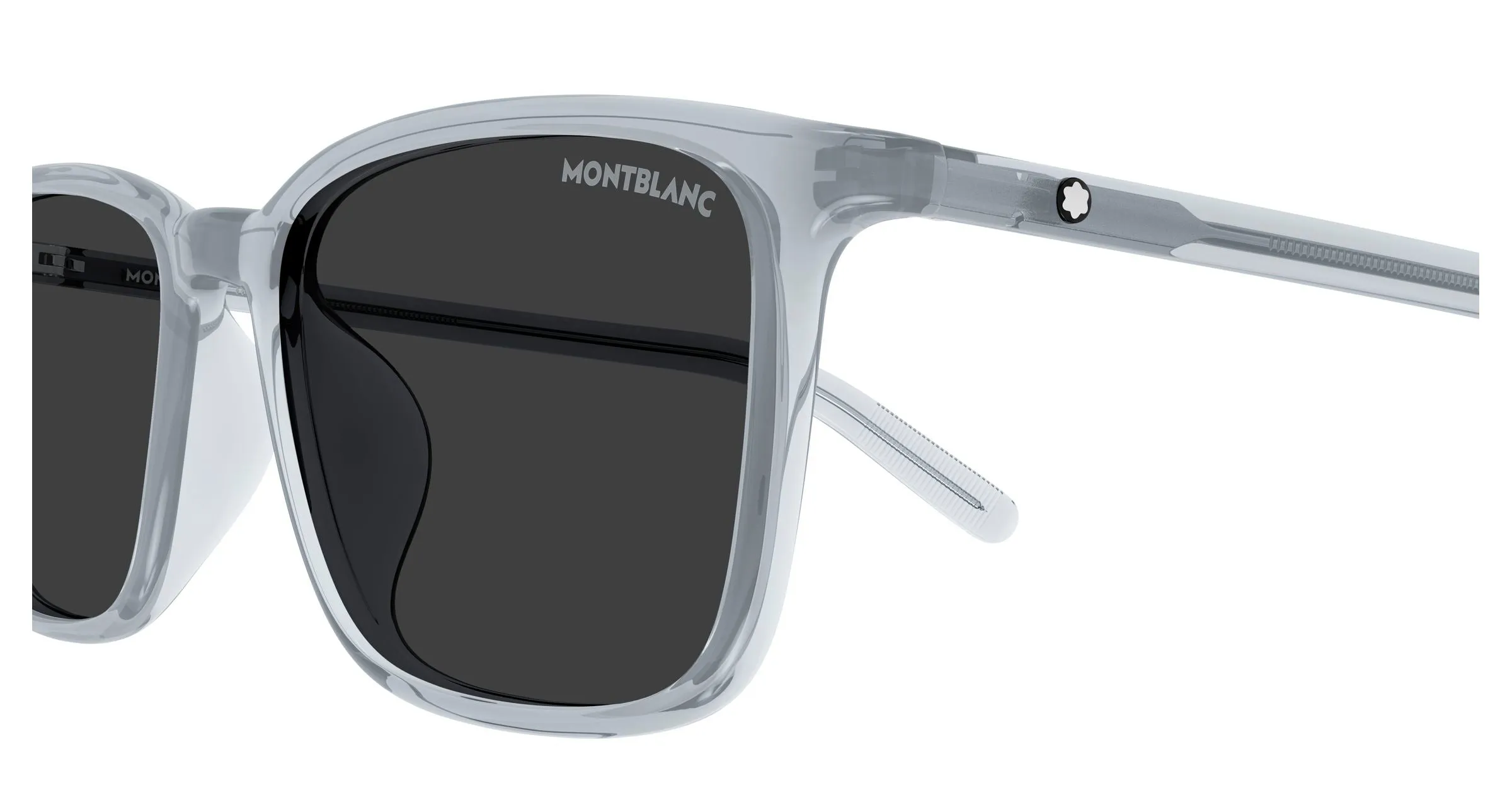Montblanc MB0528SA 004 Occhiali da sole Acetato Grigio Grigio Squadrata - immagine 3