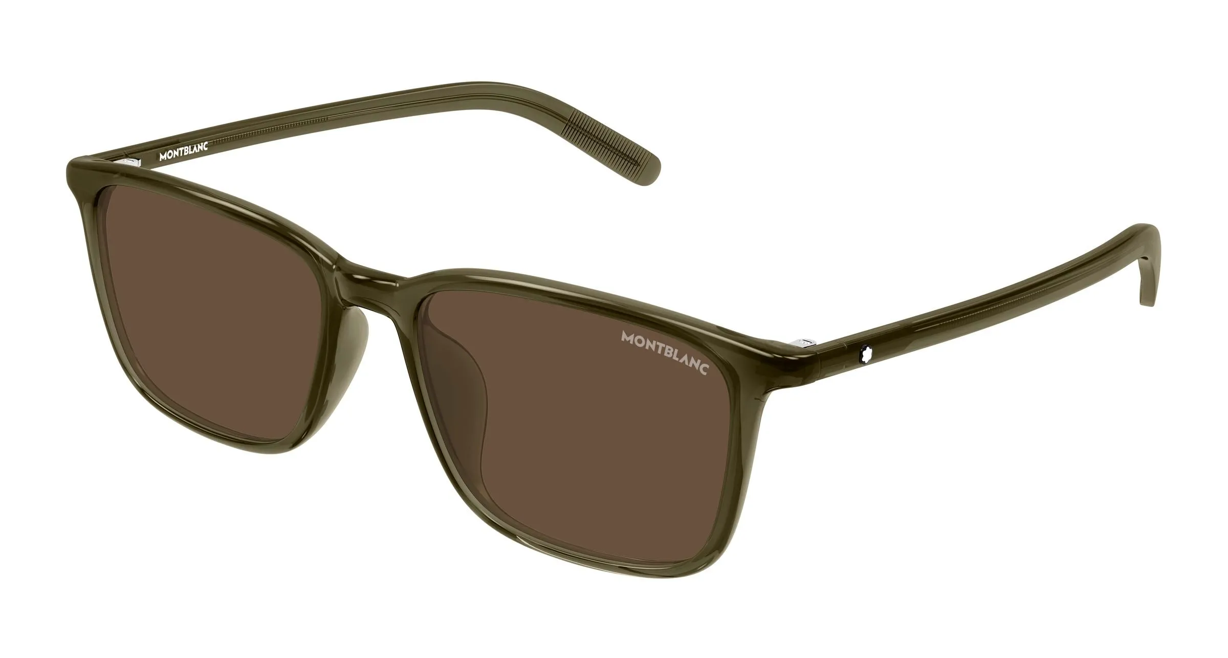Montblanc MB0528SA 002 Occhiali da sole Acetato Verde Marrone Squadrata - immagine 1