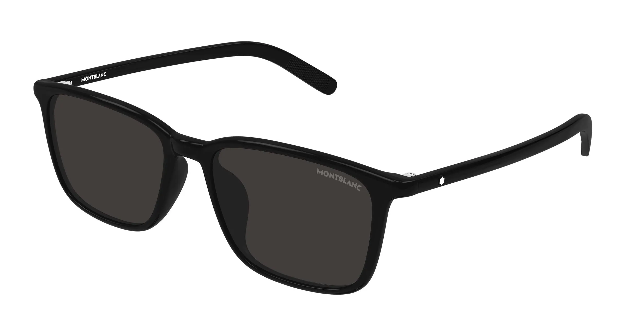 Montblanc MB0528SA 001 Occhiali da sole Acetato Nero Grigio Squadrata - immagine 1