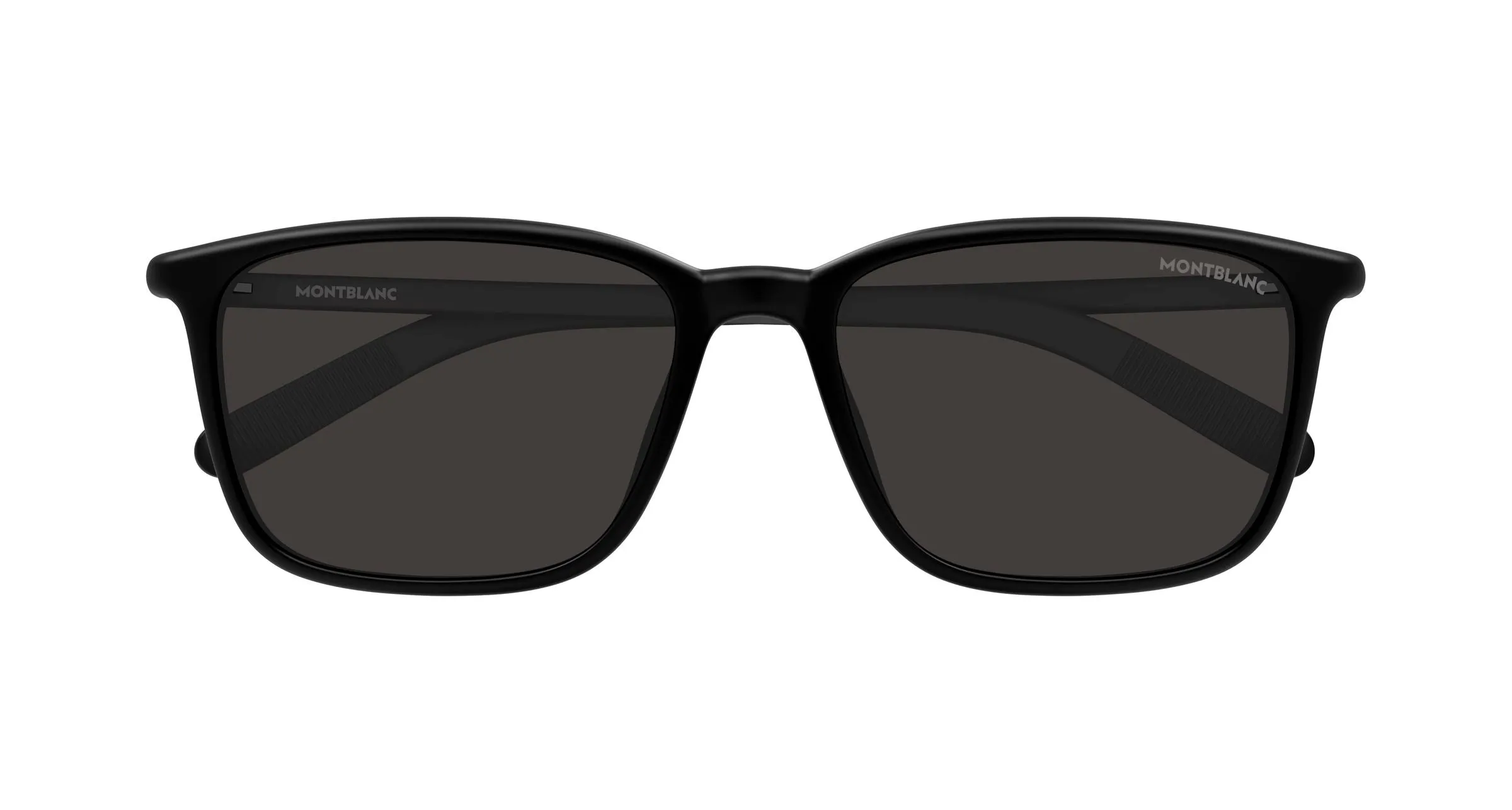 Montblanc MB0528SA 001 Occhiali da sole Acetato Nero Grigio Squadrata - immagine 2