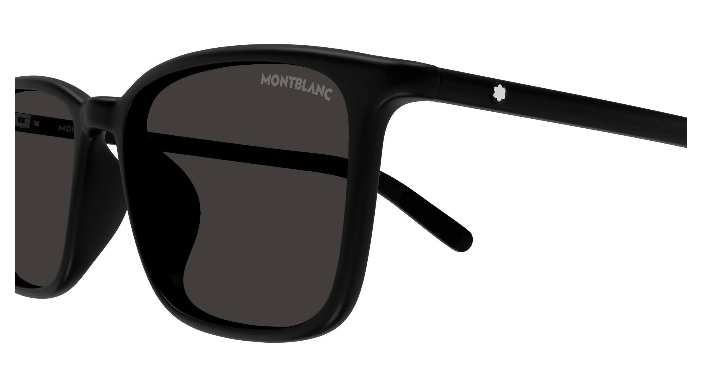 Montblanc MB0528SA 001 Occhiali da sole Acetato Nero Grigio Squadrata - immagine 3
