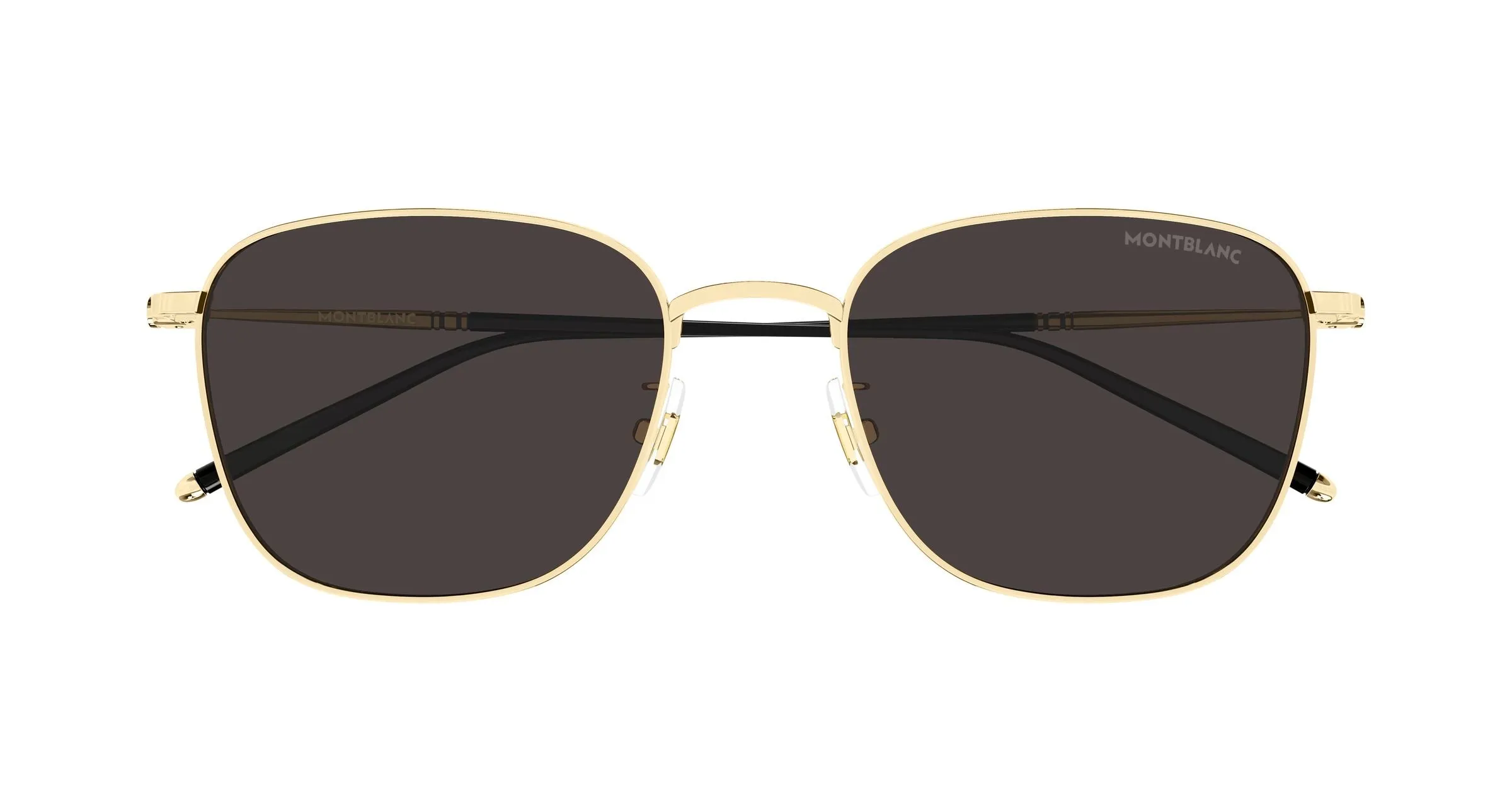Montblanc MB0527SA 001 Occhiali da sole Titanio Oro Grigio Squadrata - immagine 2