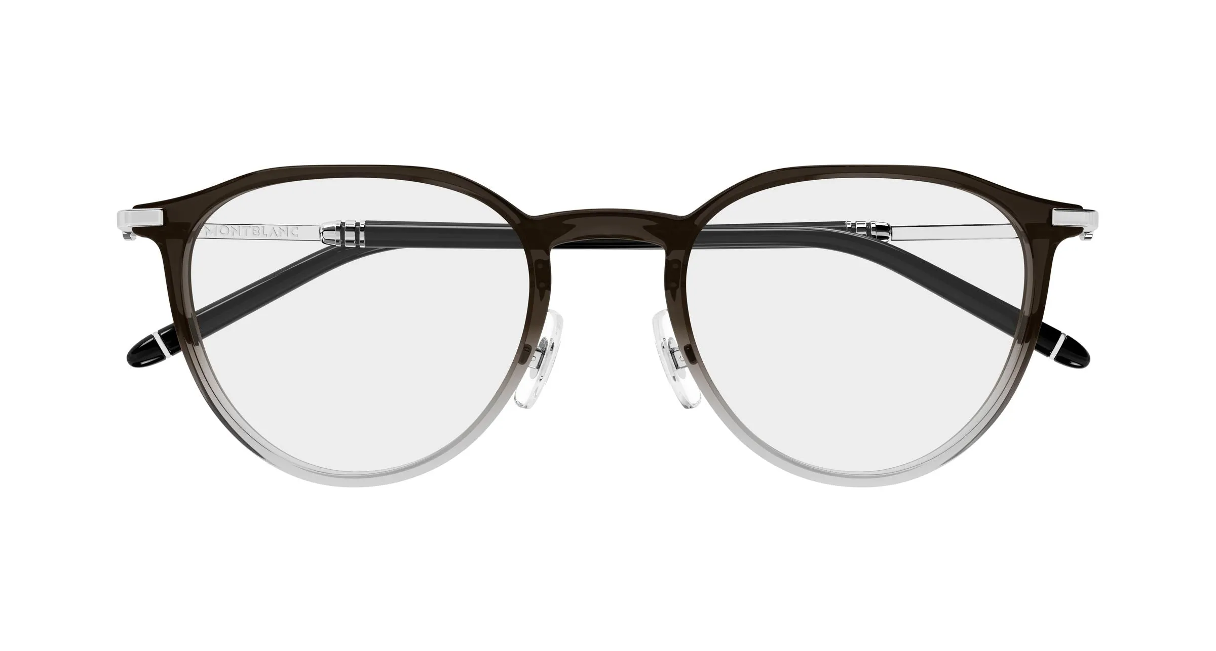 Montblanc MB0524O 004 Montature da vista Iniettato Marrone Trasparente Rotonda - immagine 2