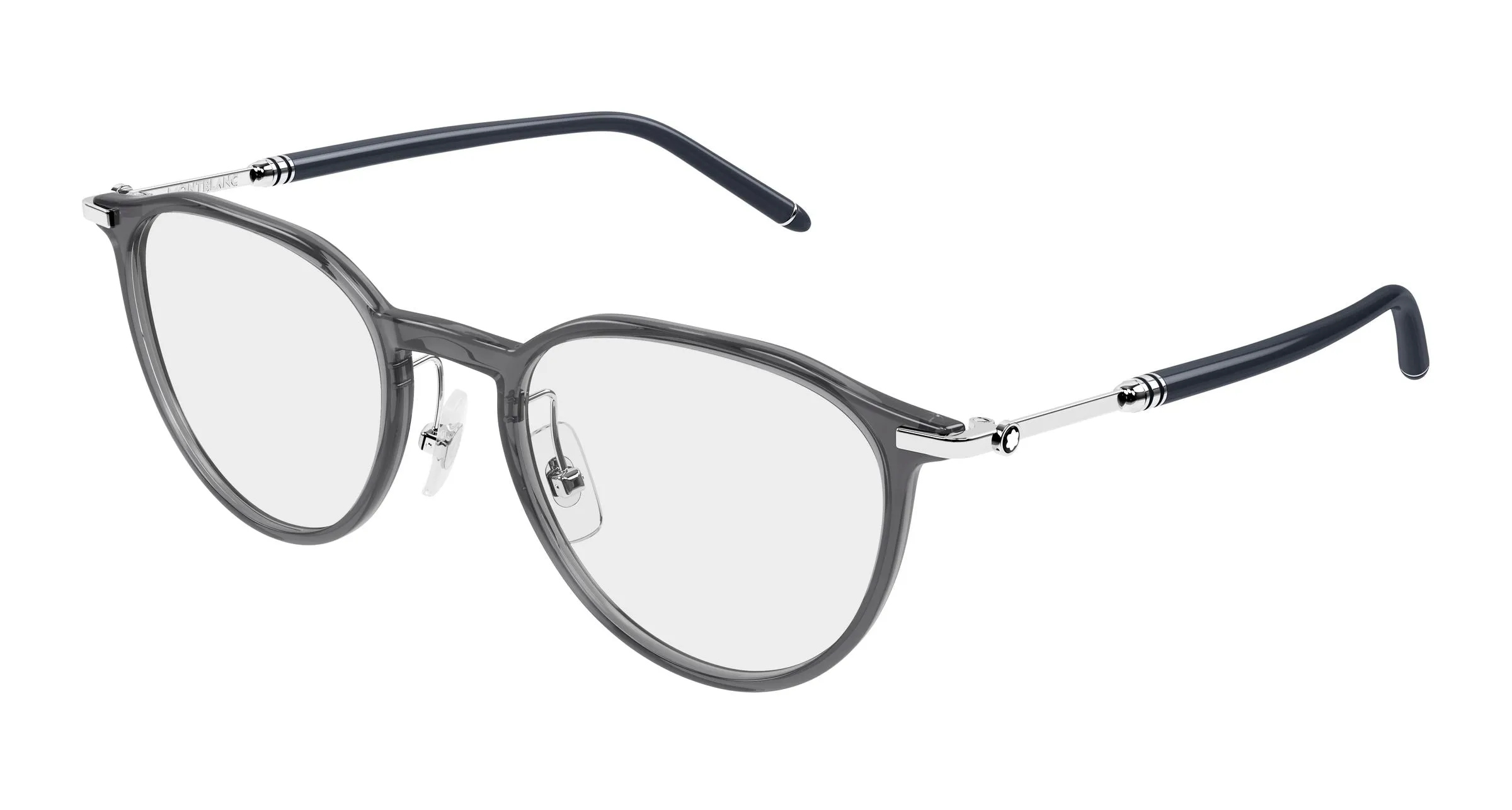 Montblanc MB0524O 002 Montature da vista Iniettato Grigio Trasparente Rotonda - immagine 1
