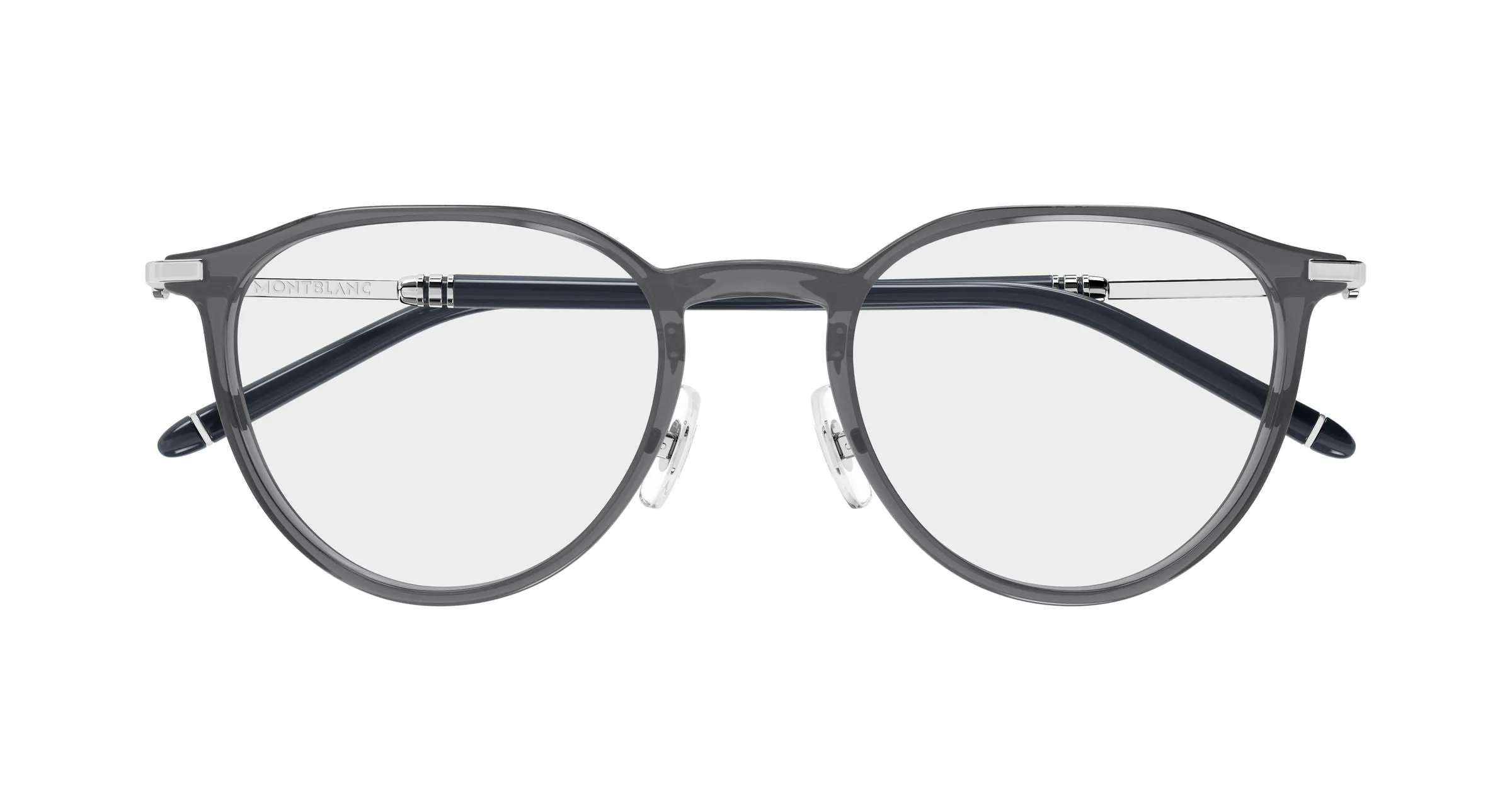 Montblanc MB0524O 002 Montature da vista Iniettato Grigio Trasparente Rotonda - immagine 2