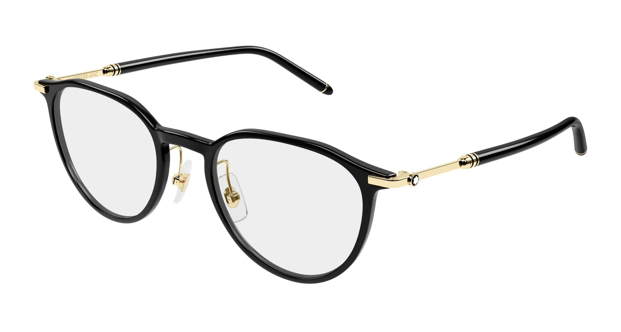 Montblanc MB0524O 001 Montature da vista Iniettato Nero Trasparente Rotonda - immagine 1