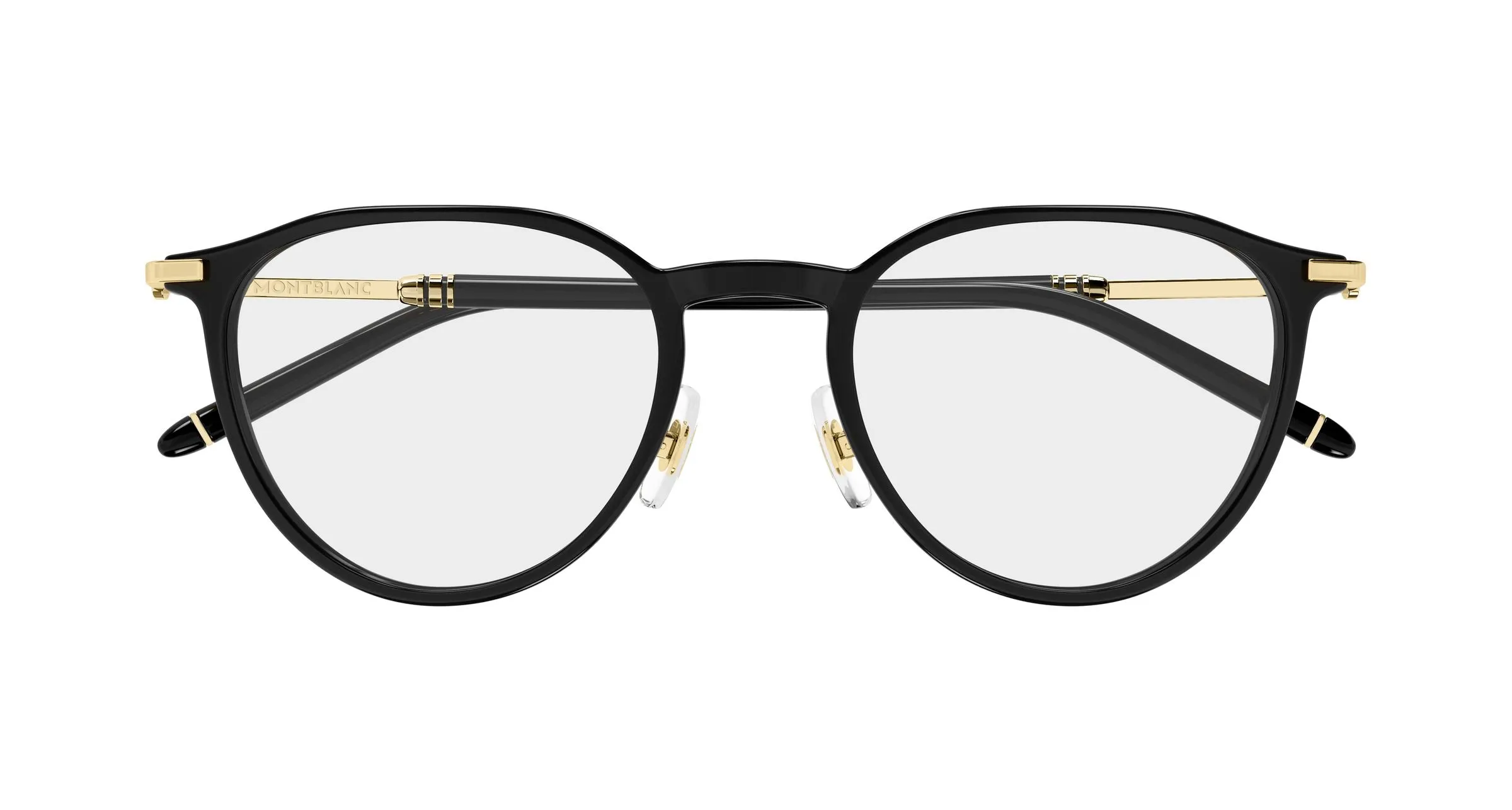 Montblanc MB0524O 001 Montature da vista Iniettato Nero Trasparente Rotonda - immagine 2