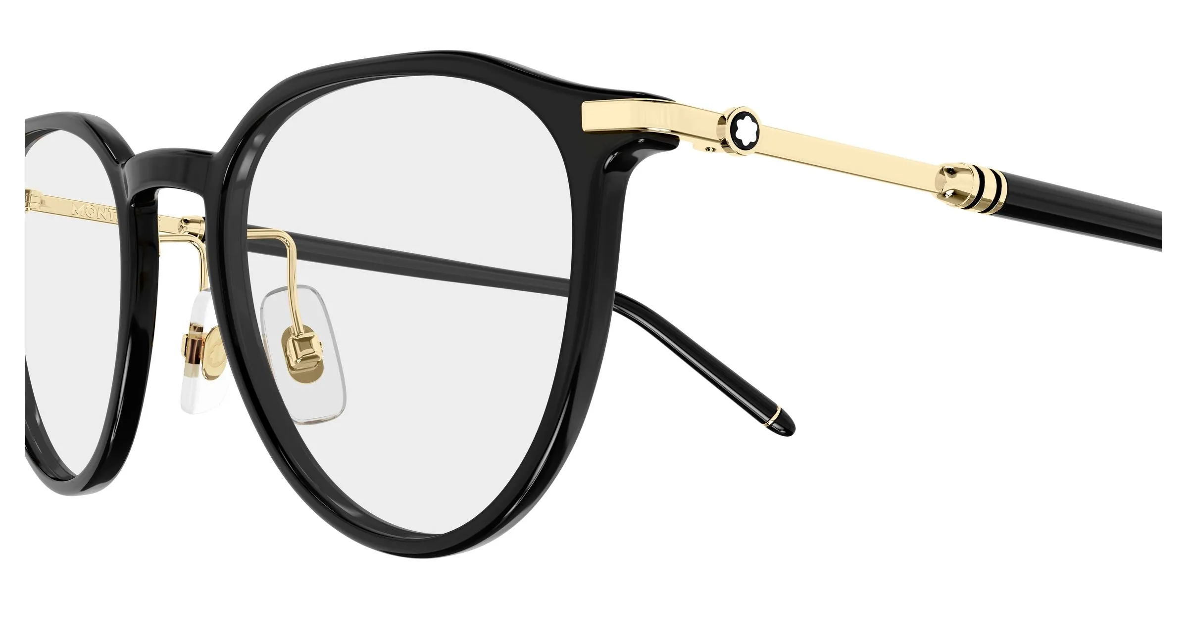Montblanc MB0524O 001 Montature da vista Iniettato Nero Trasparente Rotonda - immagine 3
