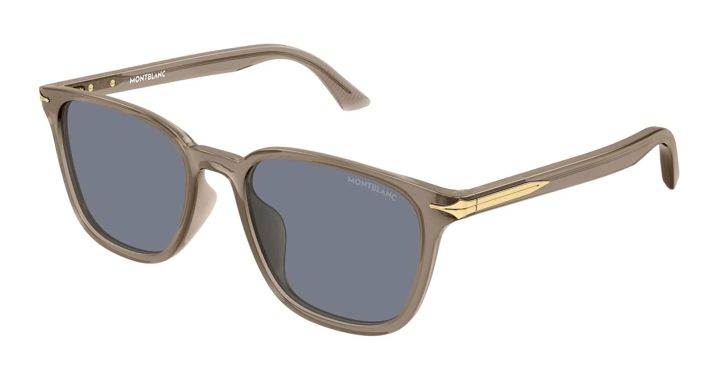 Montblanc MB0518SA 005 Occhiali da sole Acetato Marrone Grigio Squadrata - immagine 1