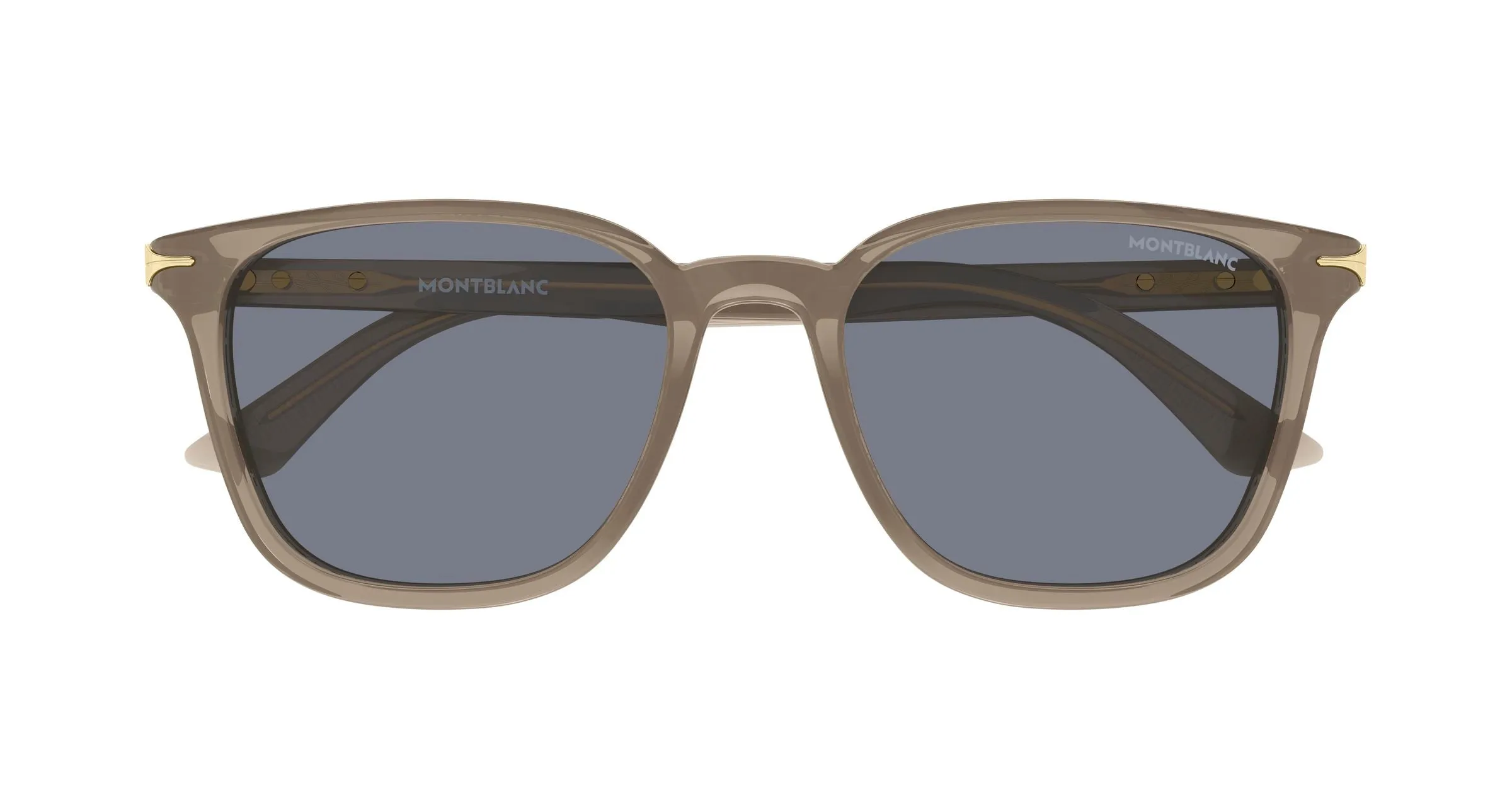 Montblanc MB0518SA 005 Occhiali da sole Acetato Marrone Grigio Squadrata - immagine 2