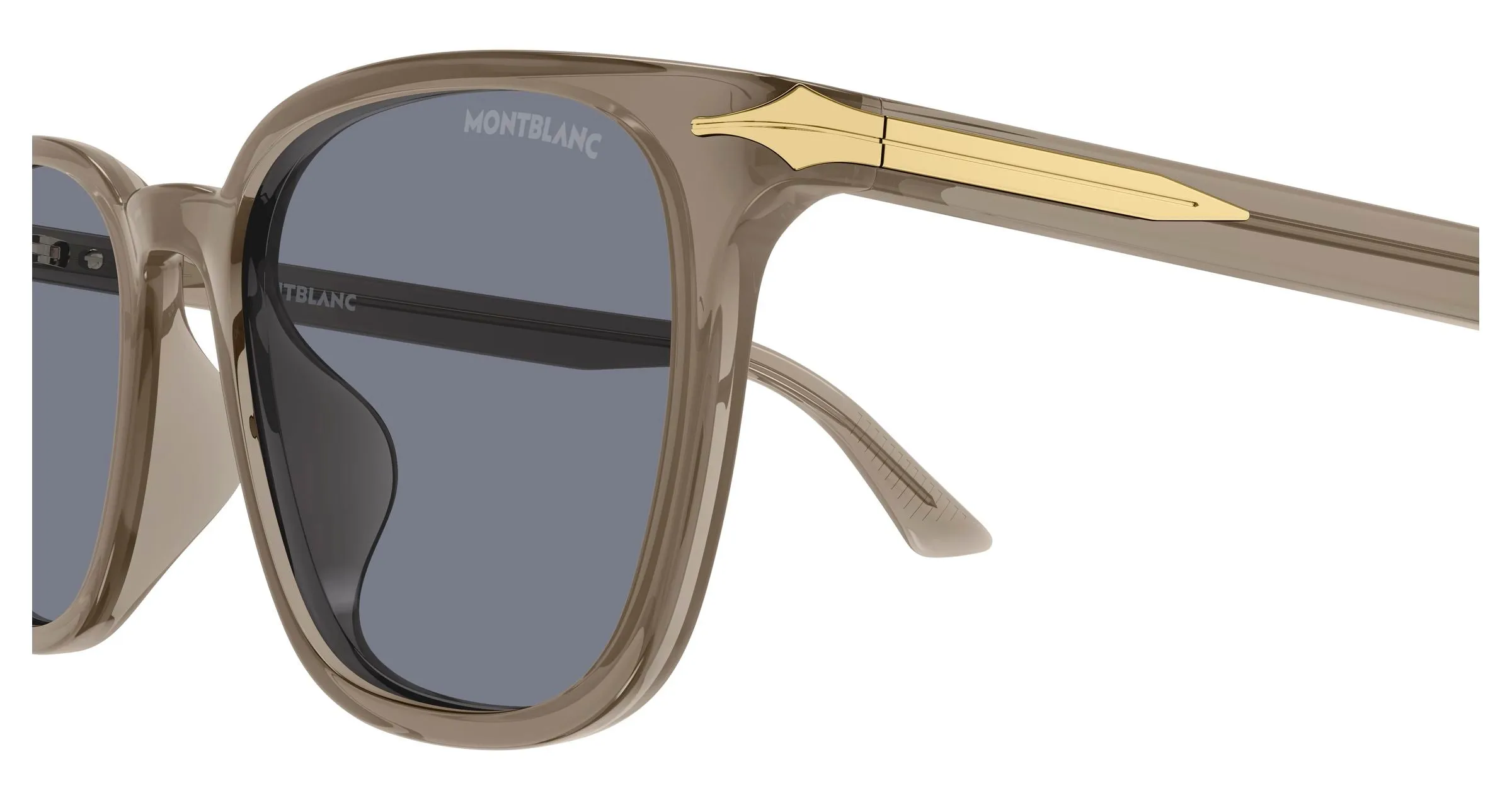 Montblanc MB0518SA 005 Occhiali da sole Acetato Marrone Grigio Squadrata - immagine 3