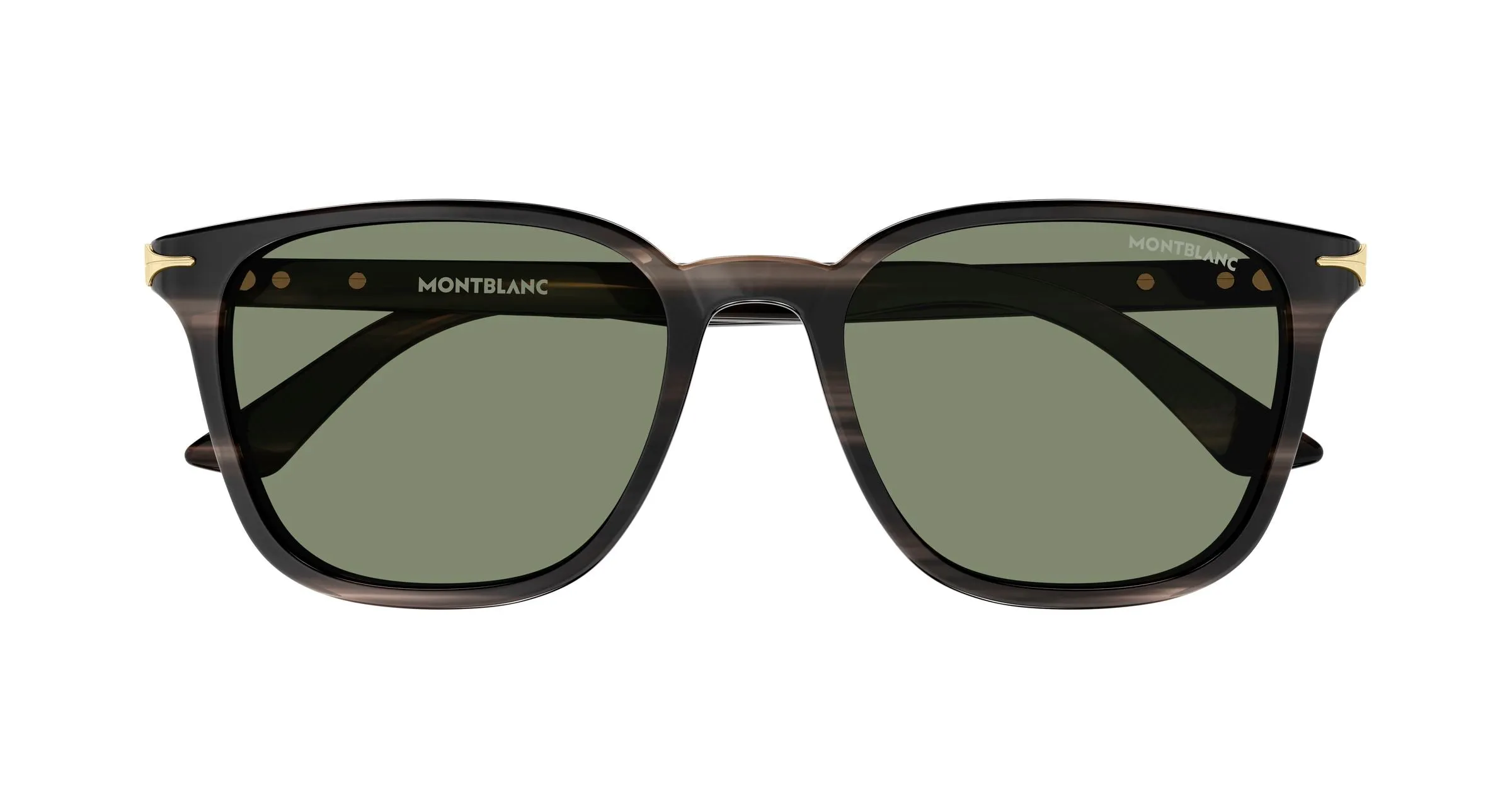 Montblanc MB0518SA 004 Occhiali da sole Acetato Grigio Verde Squadrata - immagine 2