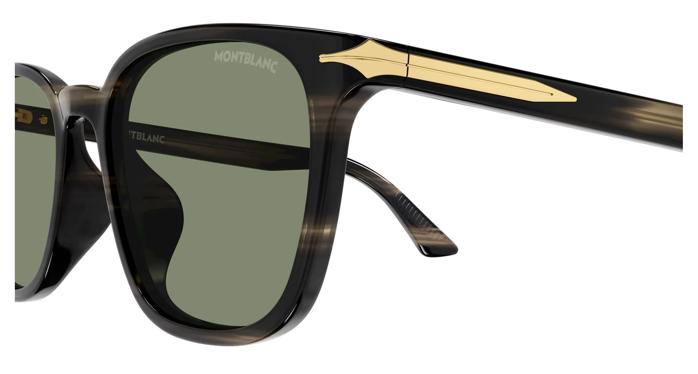 Montblanc MB0518SA 004 Occhiali da sole Acetato Grigio Verde Squadrata - immagine 3
