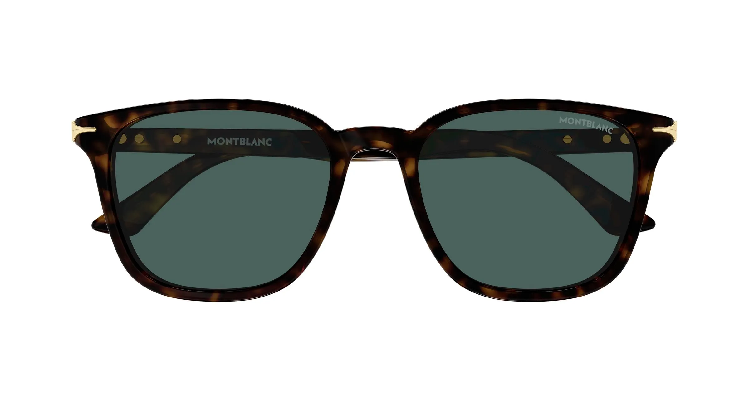 Montblanc MB0518SA 002 Occhiali da sole Acetato Havana Verde Squadrata - immagine 2
