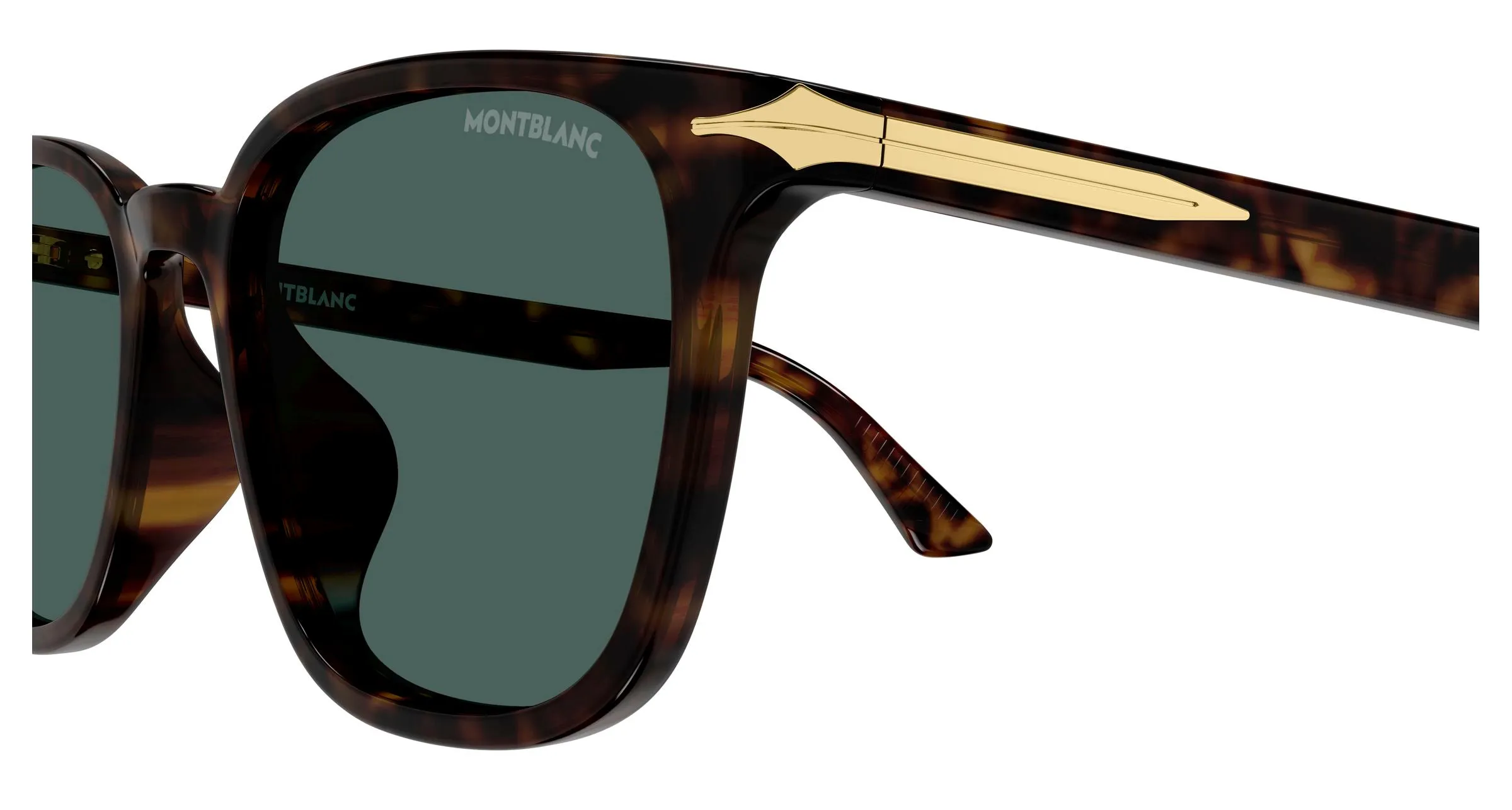Montblanc MB0518SA 002 Occhiali da sole Acetato Havana Verde Squadrata - immagine 3