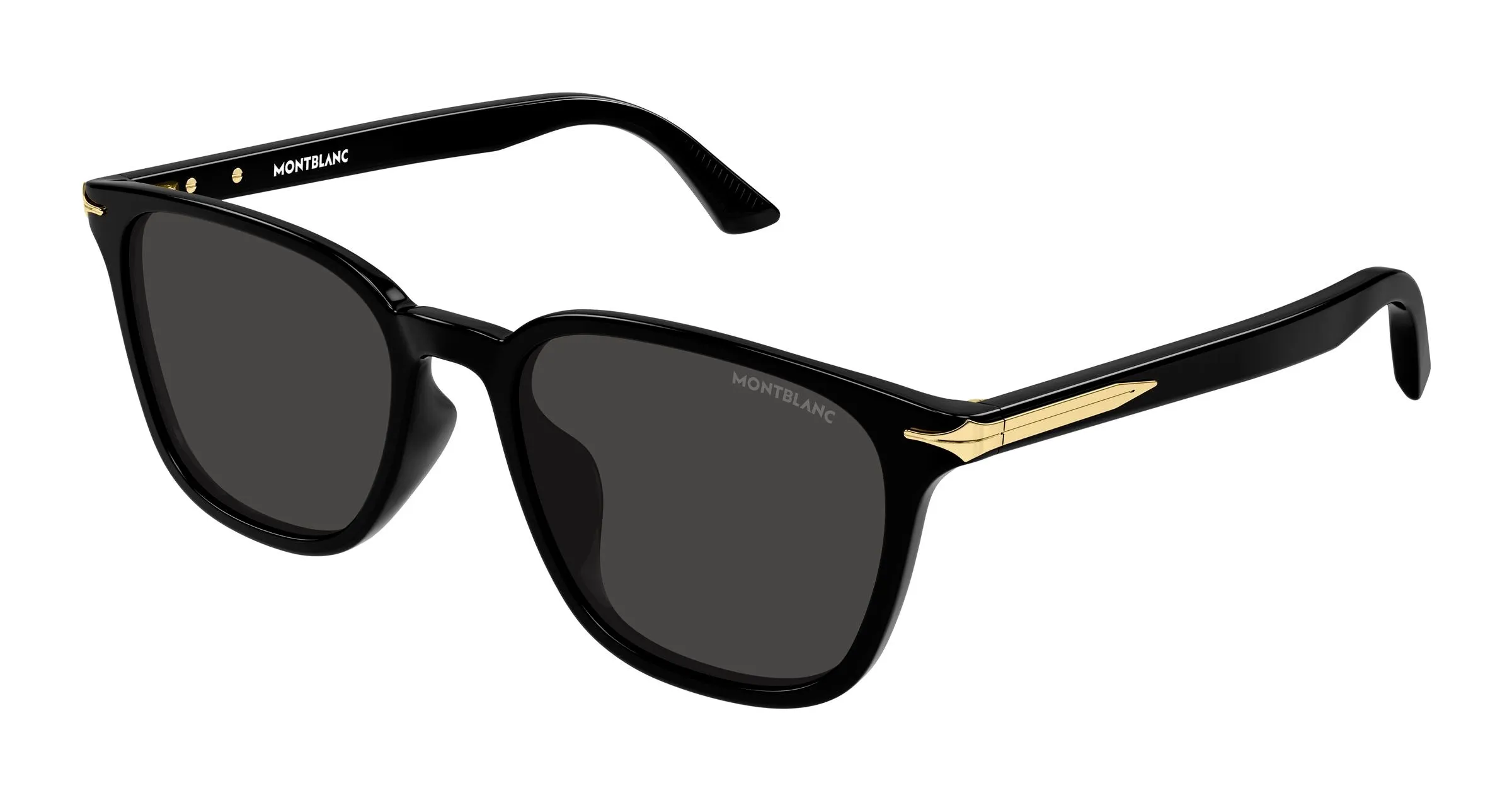 Montblanc MB0518SA 001 Occhiali da sole Acetato Nero Grigio Squadrata - immagine 1