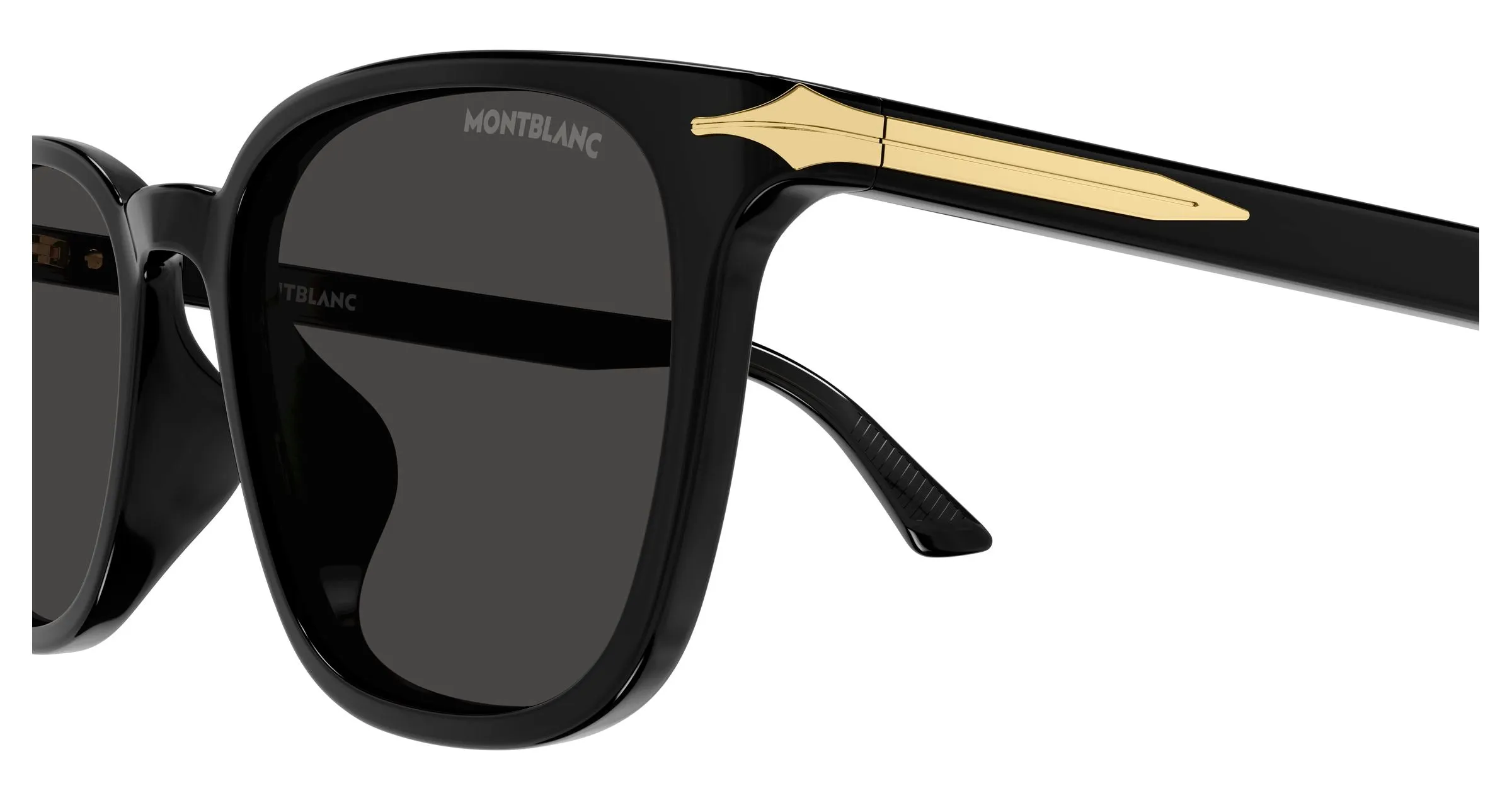 Montblanc MB0518SA 001 Occhiali da sole Acetato Nero Grigio Squadrata - immagine 3